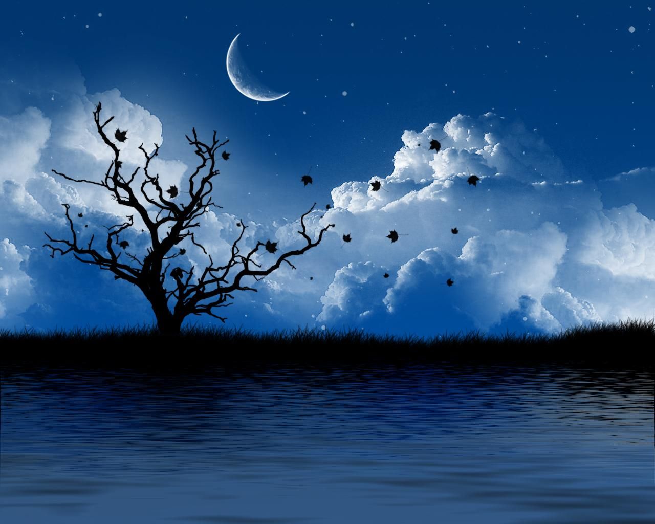 Moonlight Landscape Wallpapers