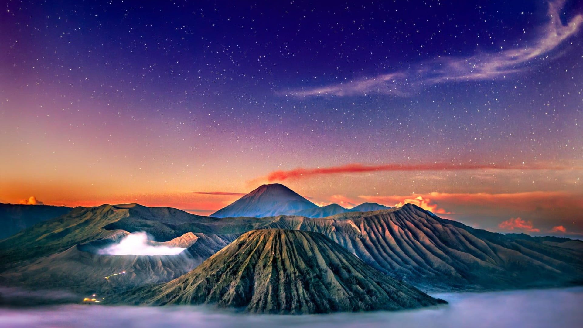 Mount Bromo Cloudy Volcano Wallpapers