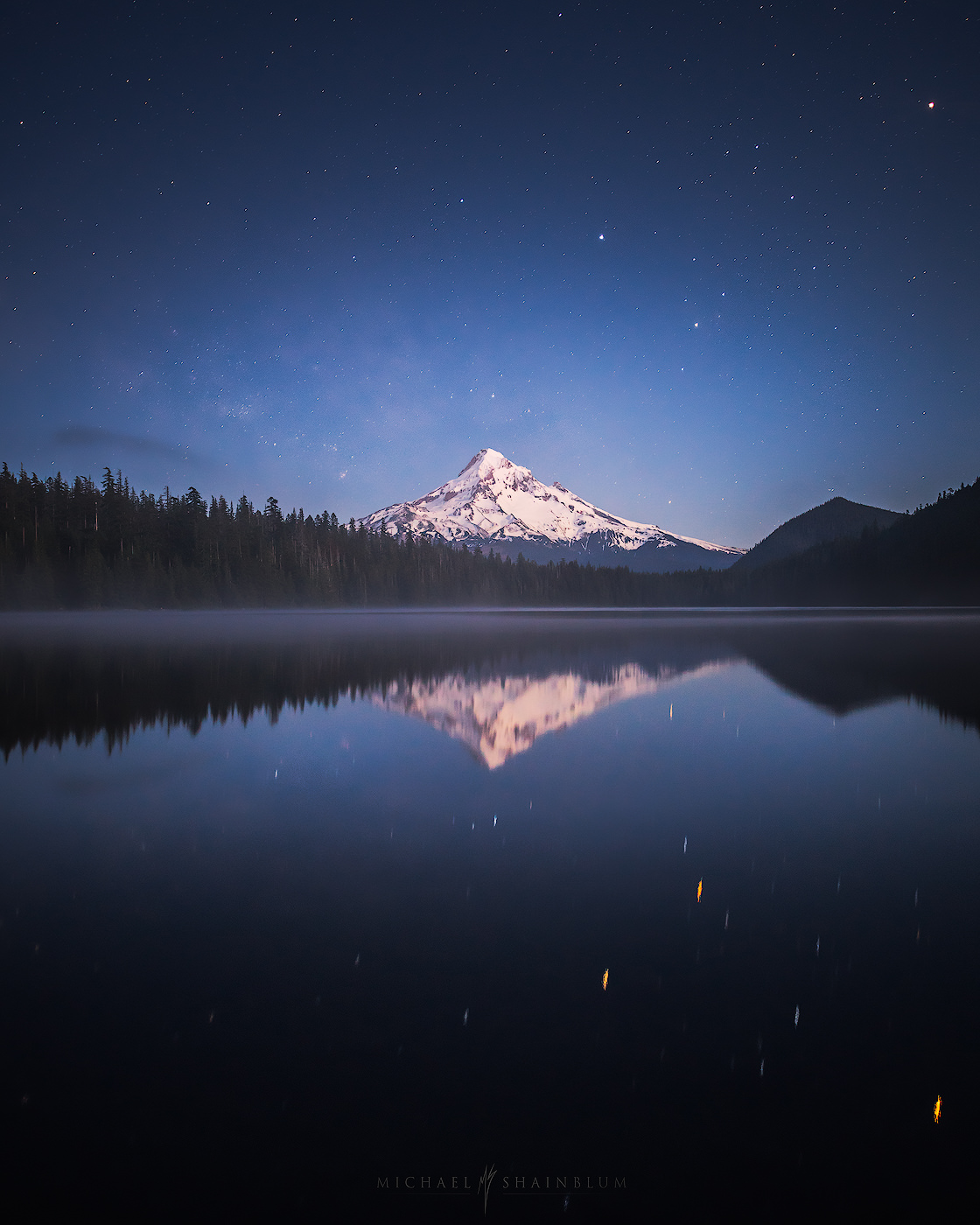 Mount Hood Above The Clouds At Night Wallpapers