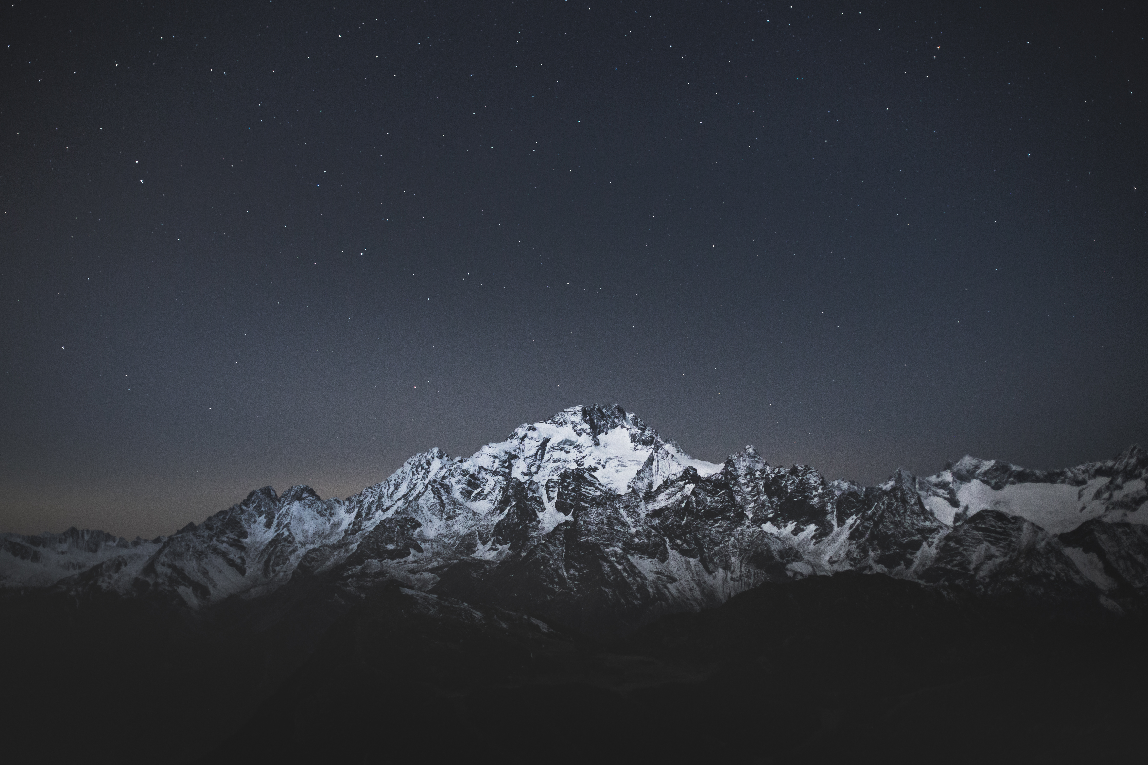 Mountain Alps During Night Photography Wallpapers