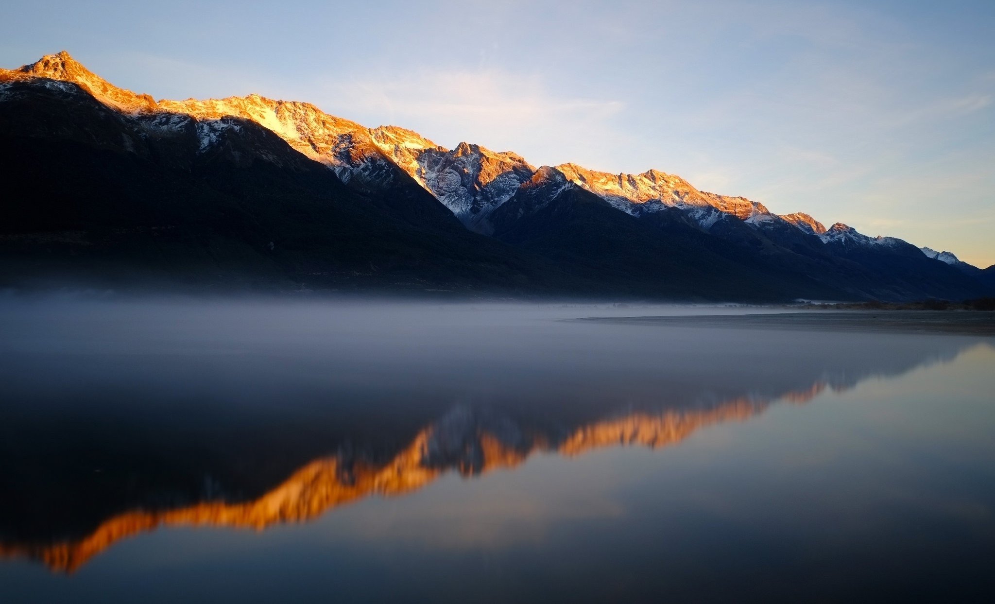 Mountain Reflection Over Lake In Dawn Wallpapers