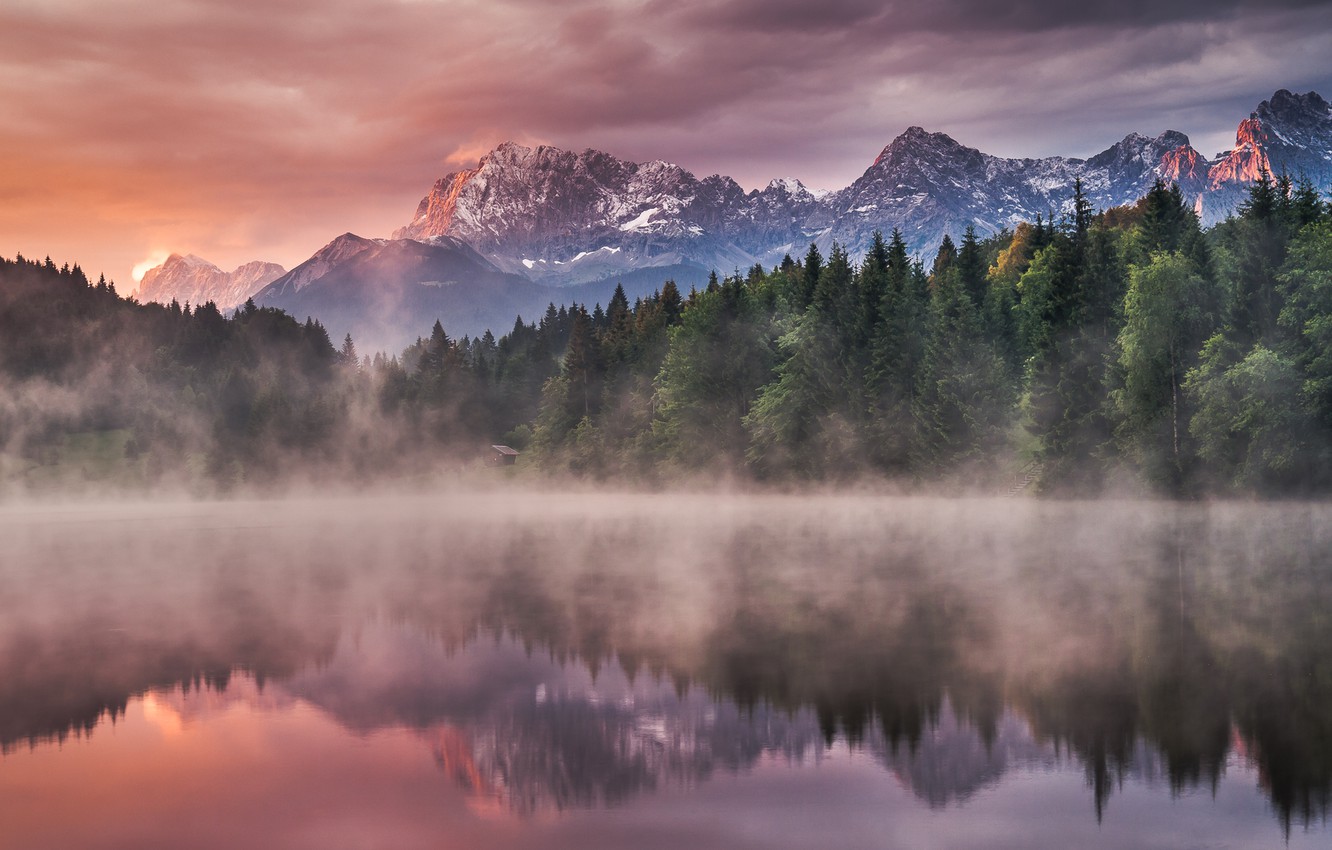 Mountain Reflection Over Lake In Dawn Wallpapers