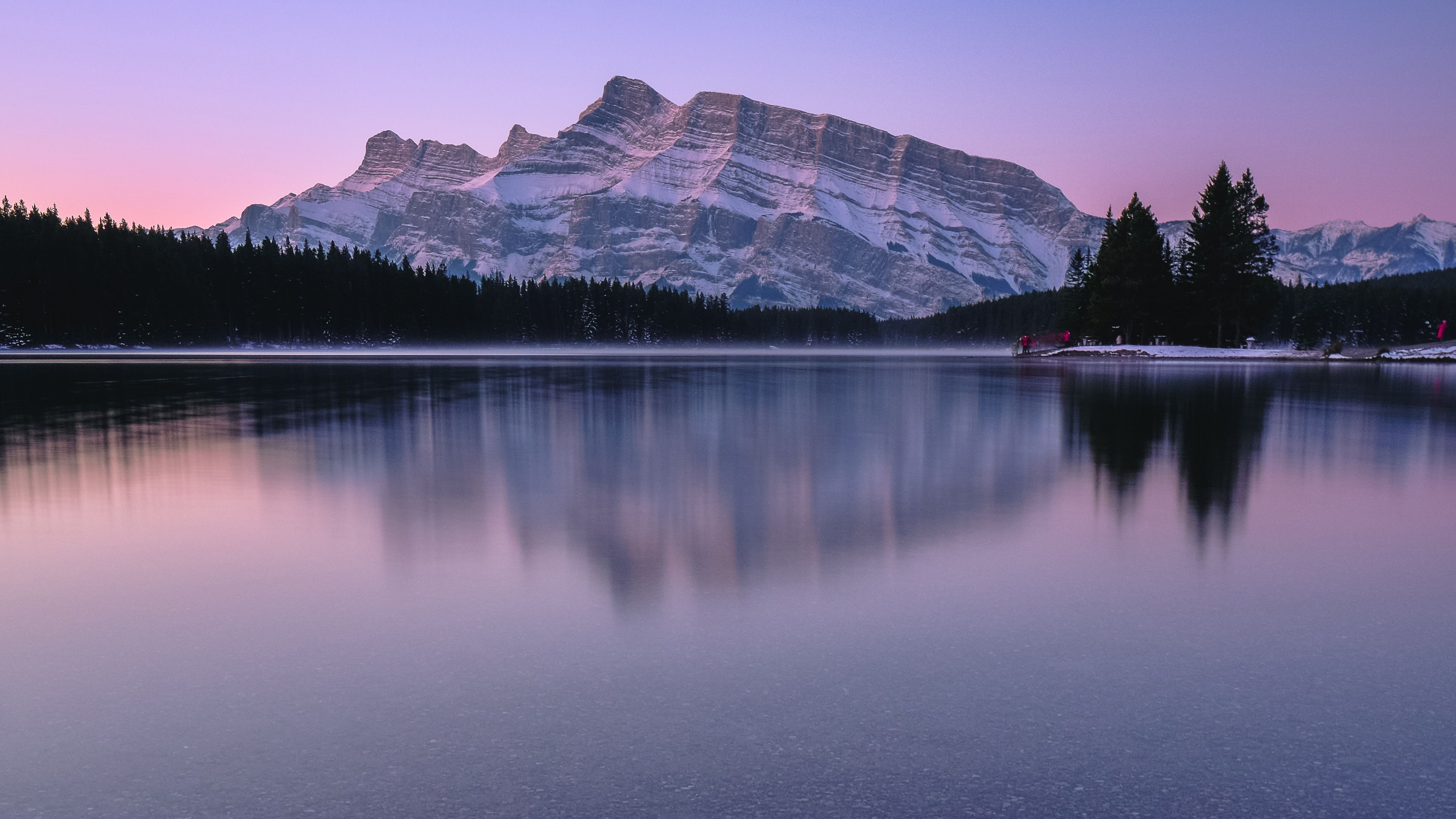 Mountain Reflection Over Lake In Dawn Wallpapers