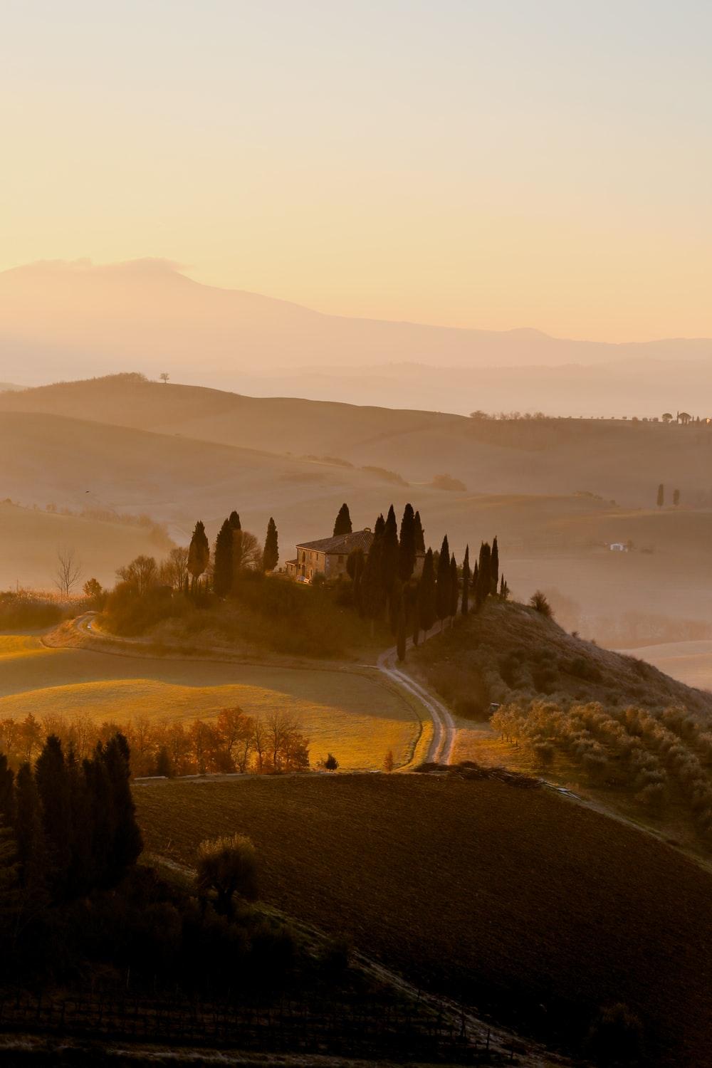 Mountain View In Italy Sunset Wallpapers