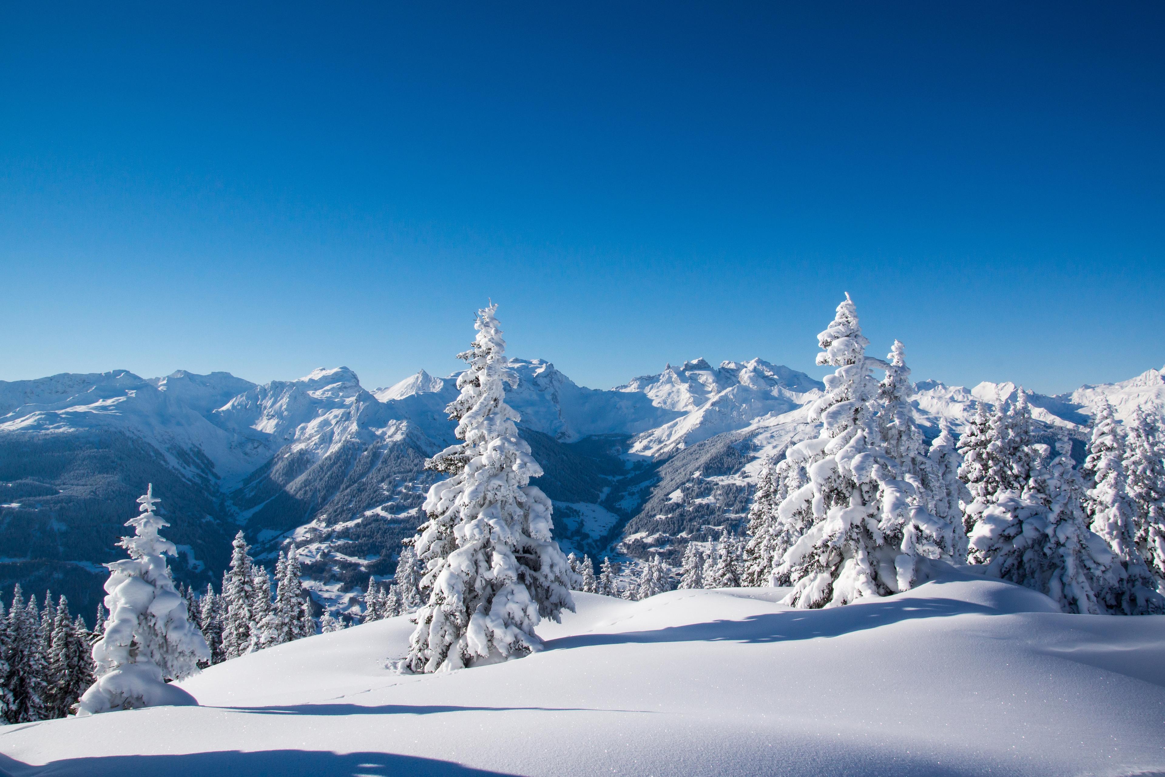 Mountains In Winter Snow Wallpapers