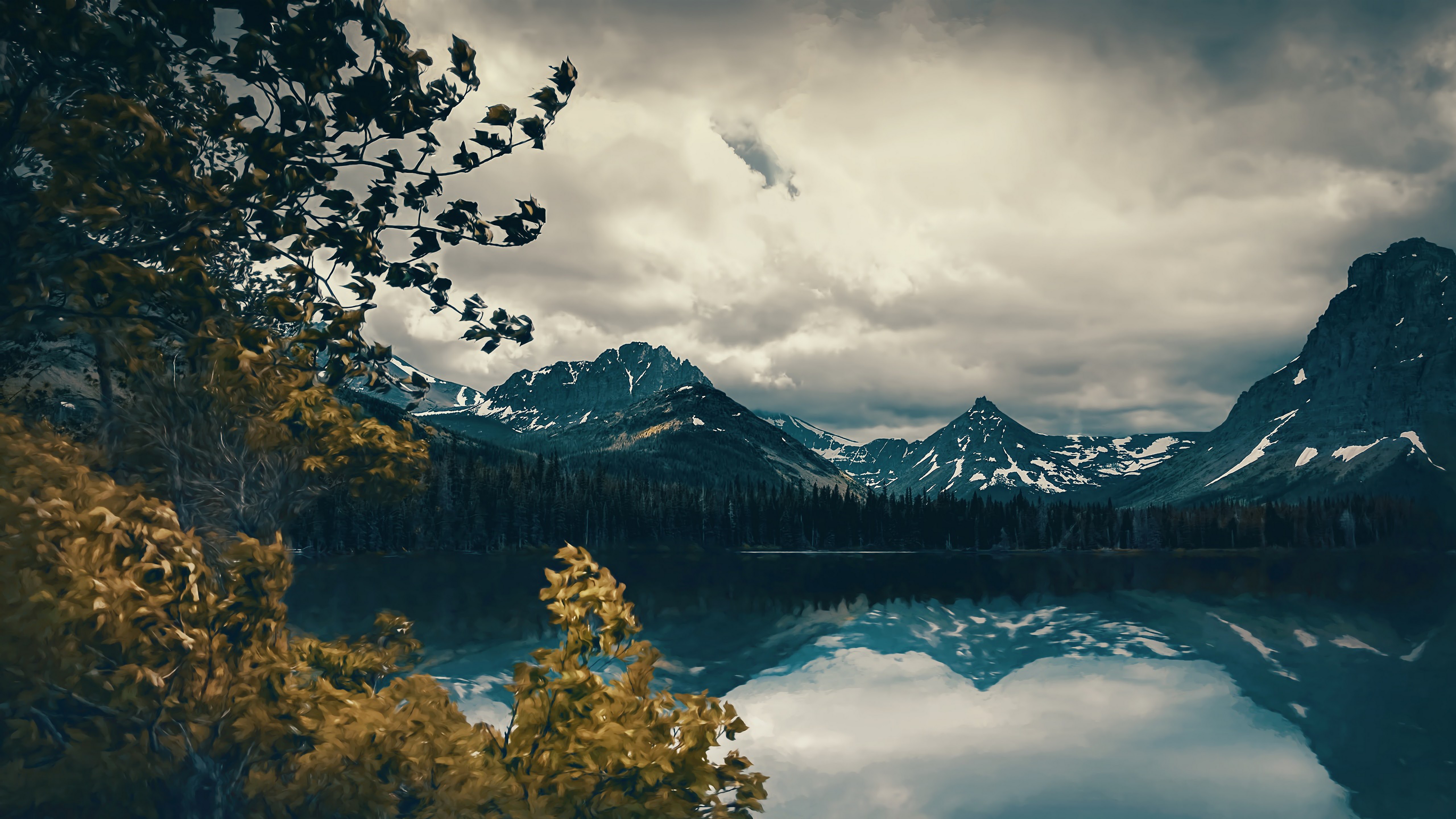 Mountains Lake Clouds Wallpapers