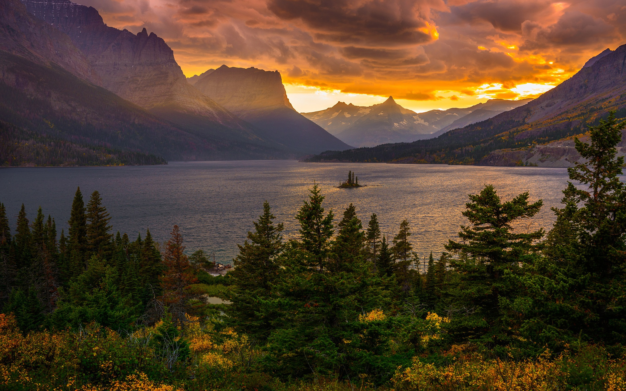 Mountains Lake Clouds Wallpapers