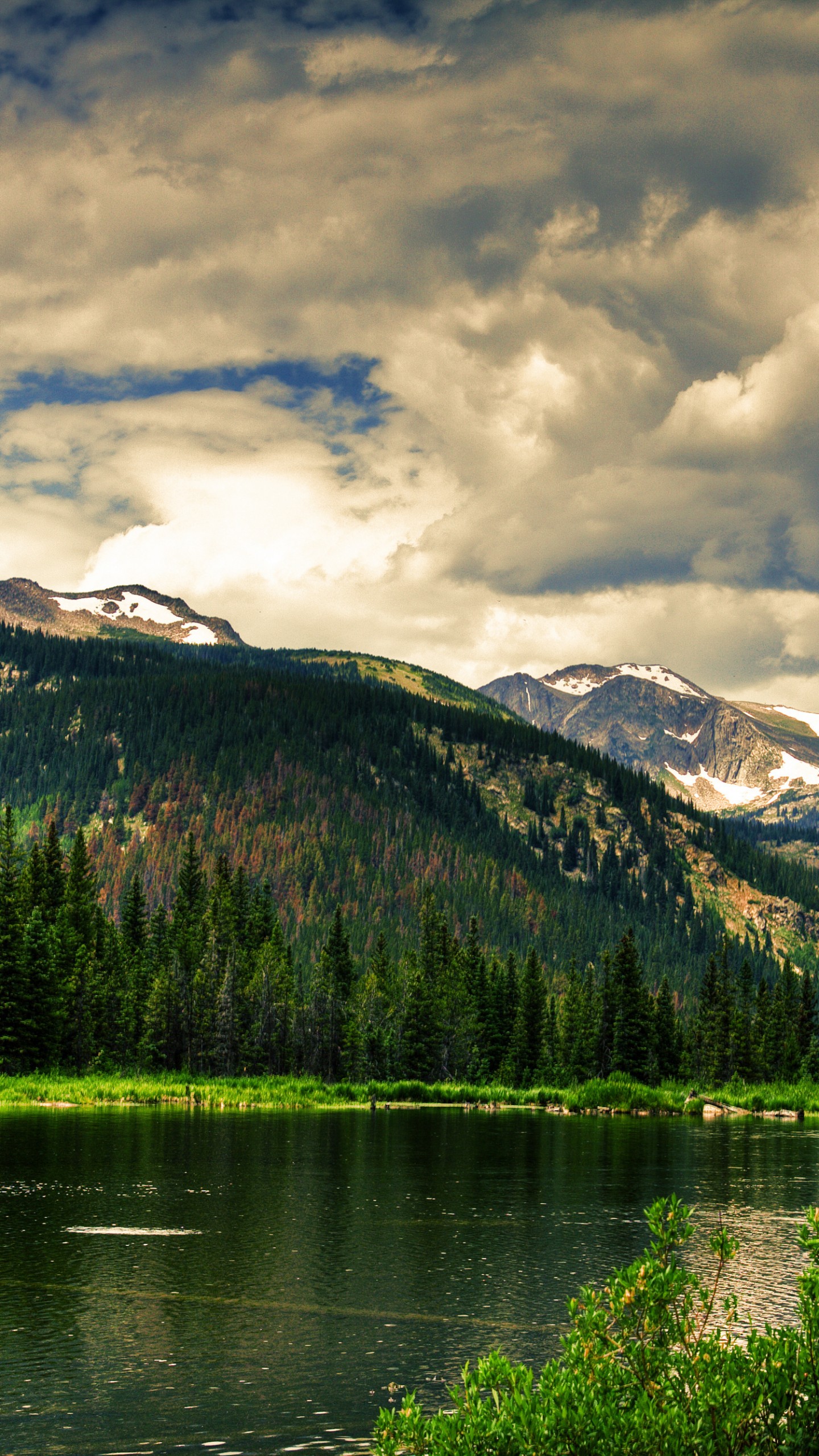 Mountains Lake Clouds Wallpapers