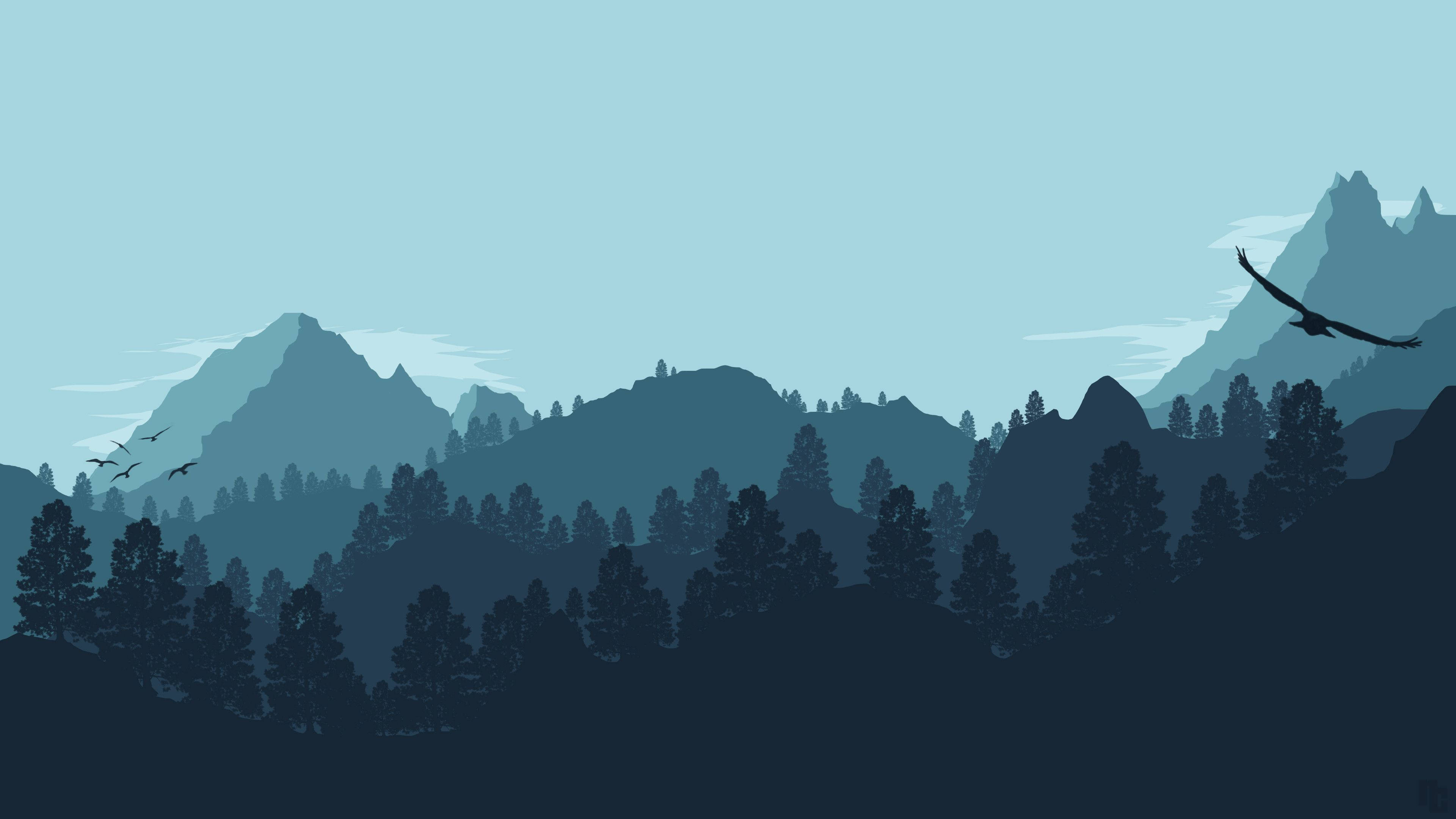 Mountains Minimal Artwork Wallpapers