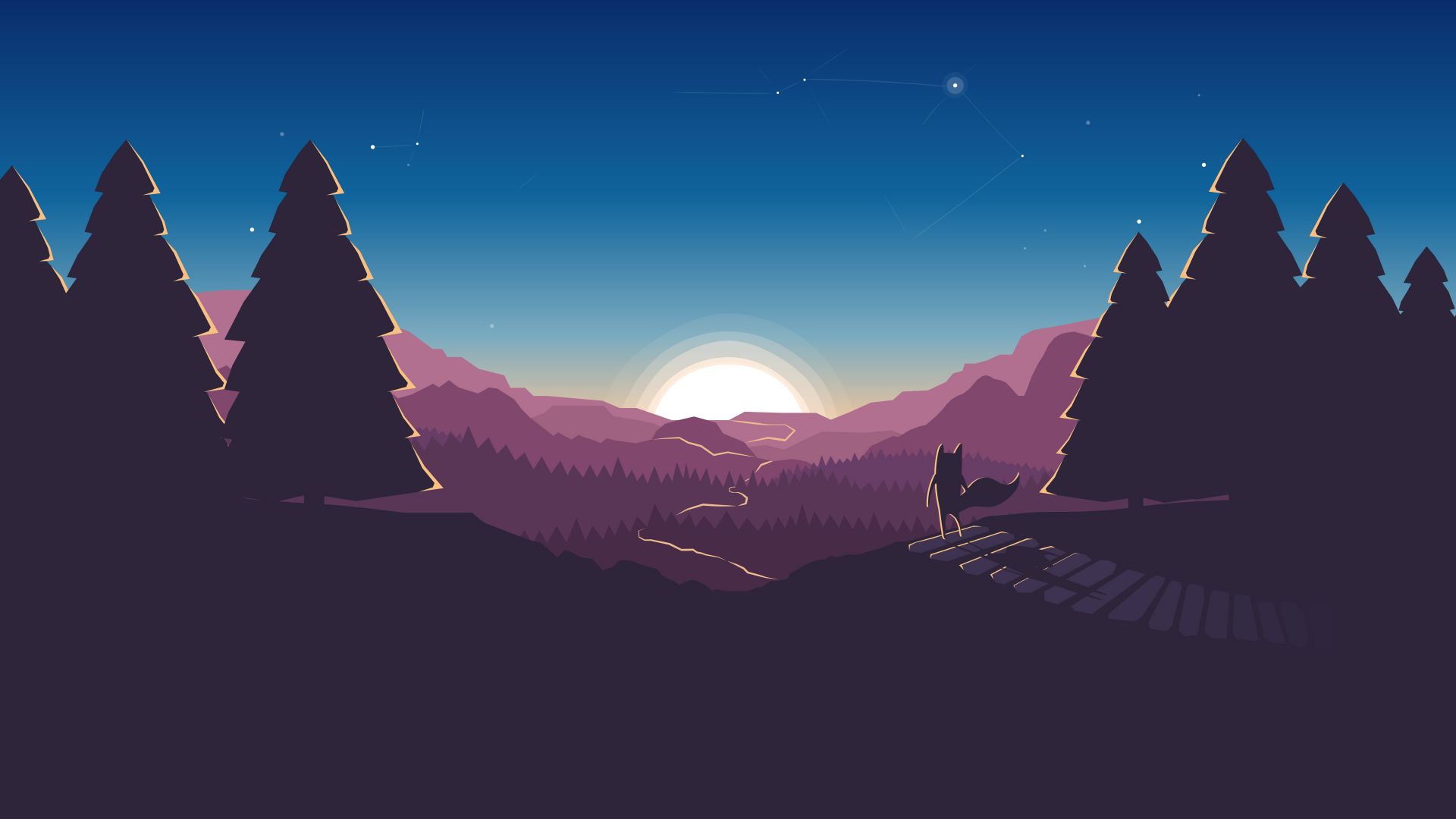 Mountains Minimal Artwork Wallpapers