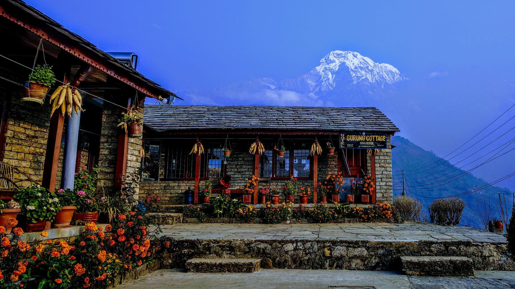 Mountains Night View In Ghandruk Nepal Wallpapers