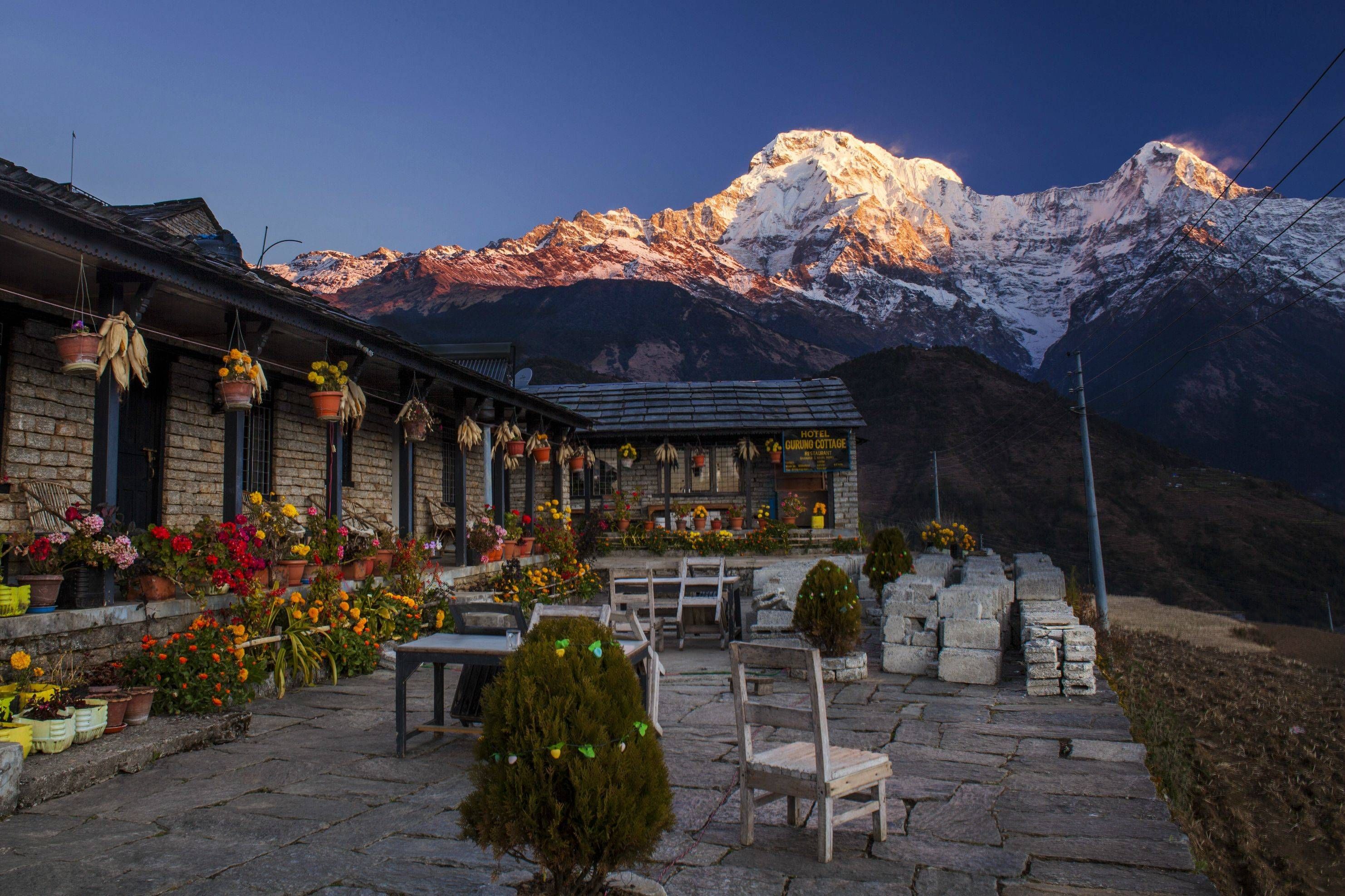 Mountains Night View In Ghandruk Nepal Wallpapers