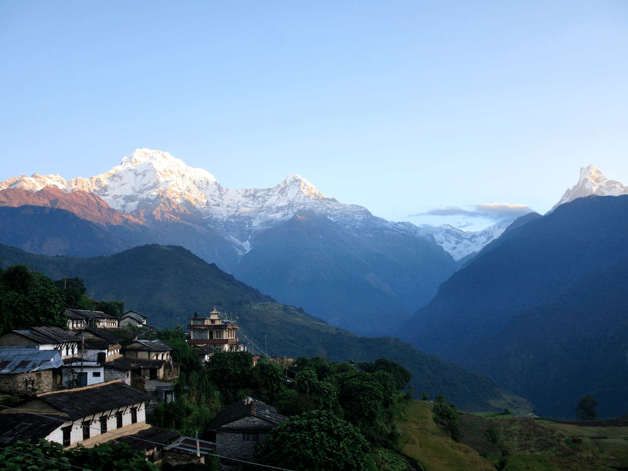 Mountains Night View In Ghandruk Nepal Wallpapers