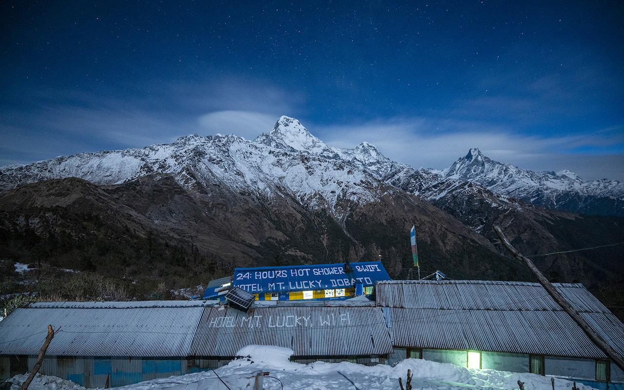 Mountains Night View In Ghandruk Nepal Wallpapers