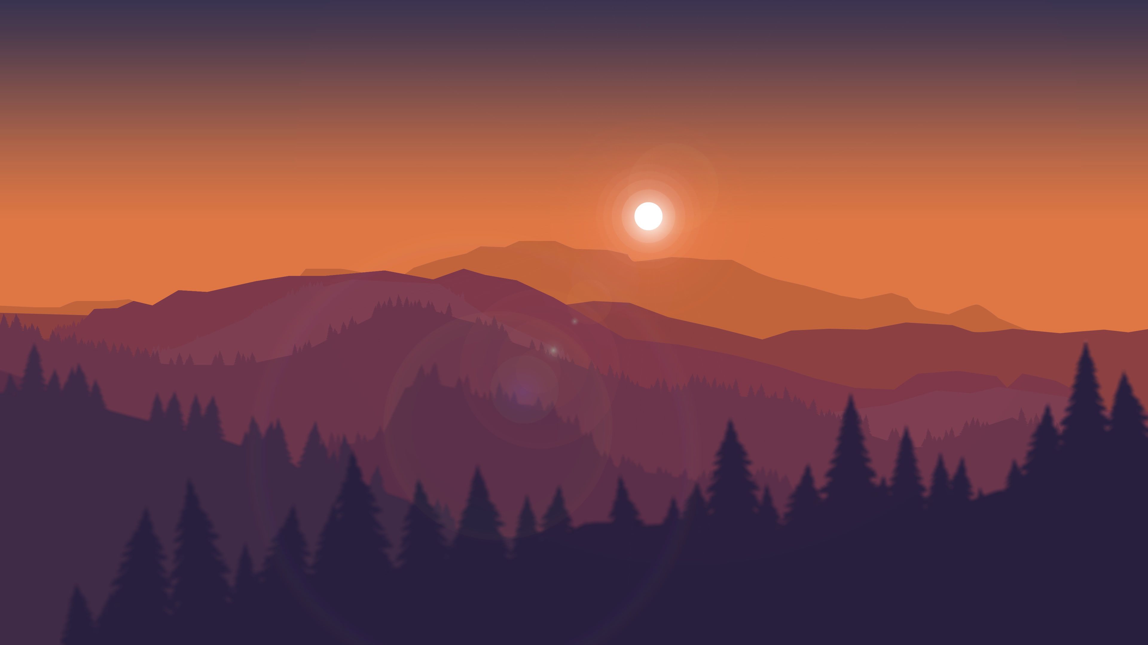 Mountains Silhouette During Sunset Wallpapers