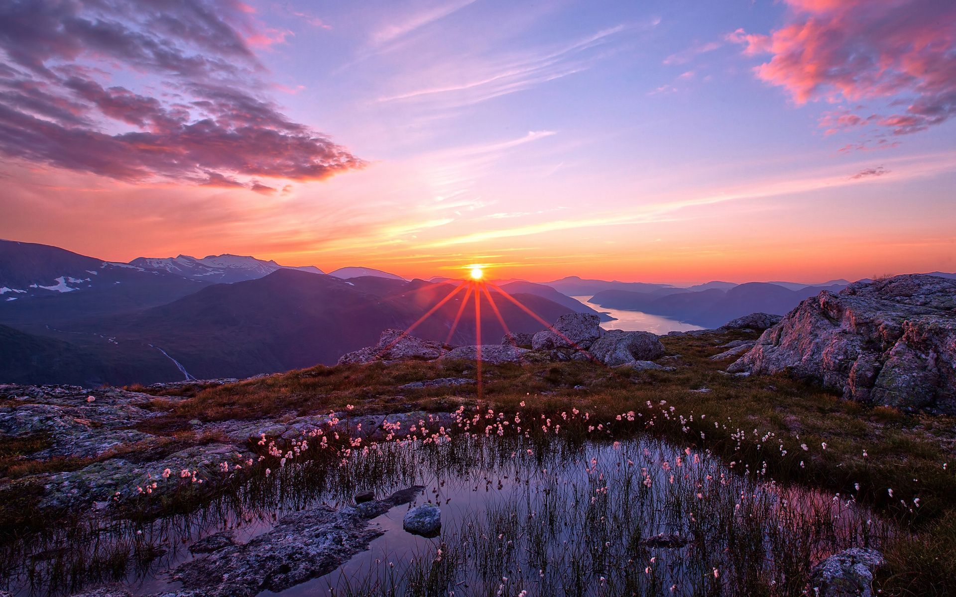 Mountains Silhouette During Sunset Wallpapers