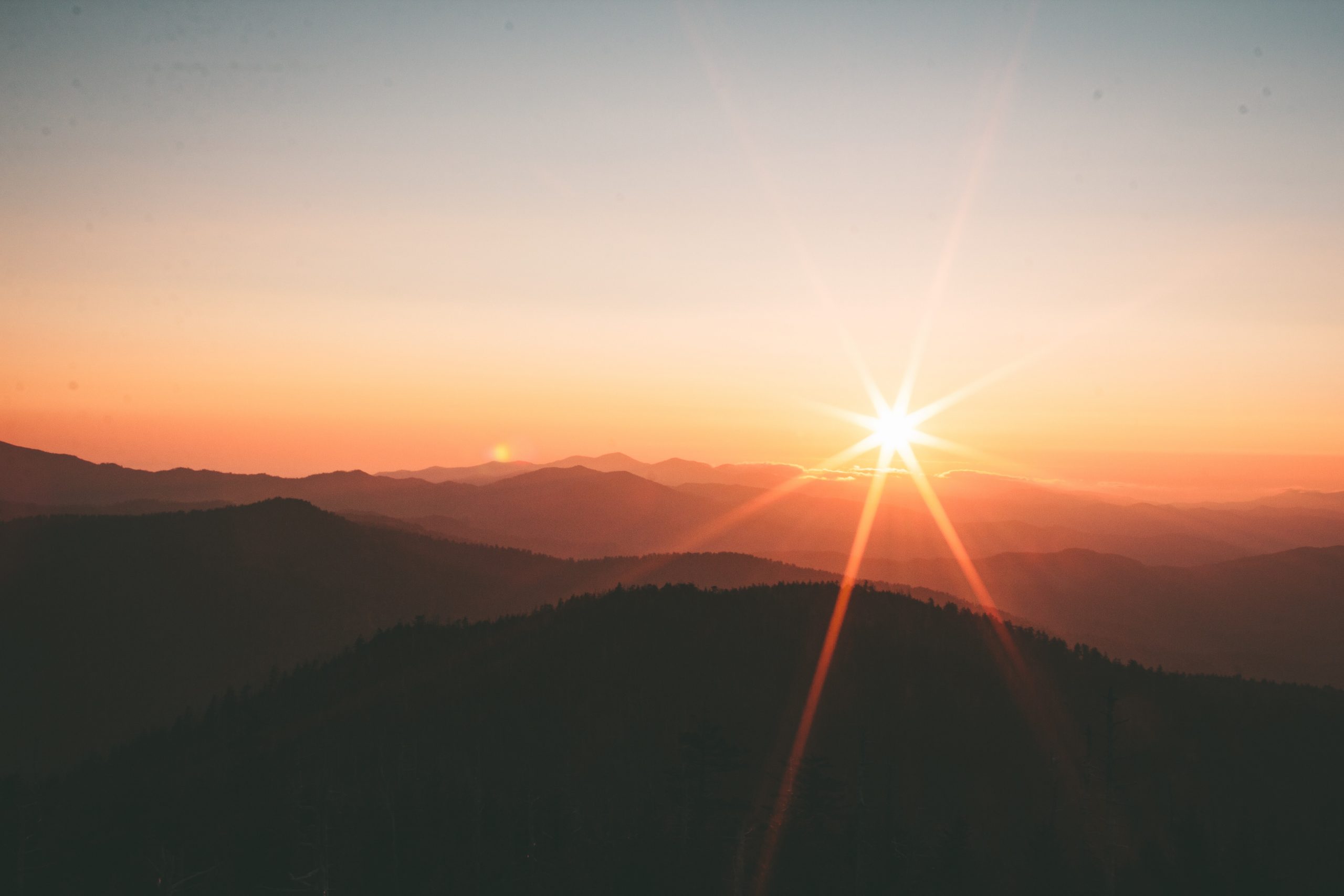 Mountains Silhouette During Sunset Wallpapers