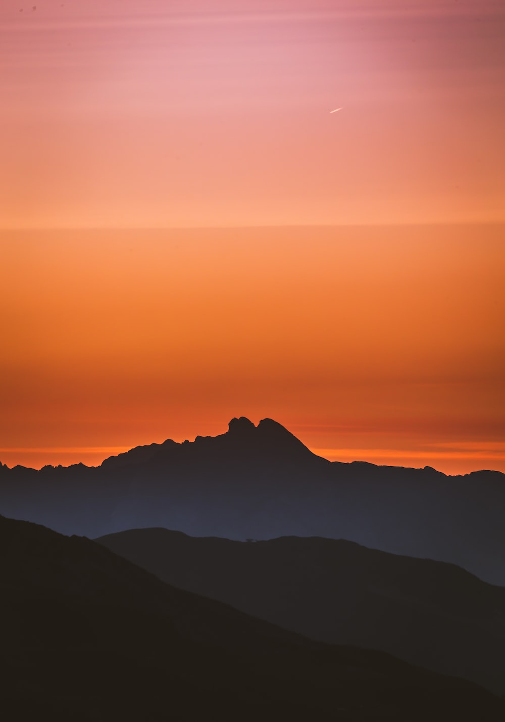 Mountains Silhouette During Sunset Wallpapers