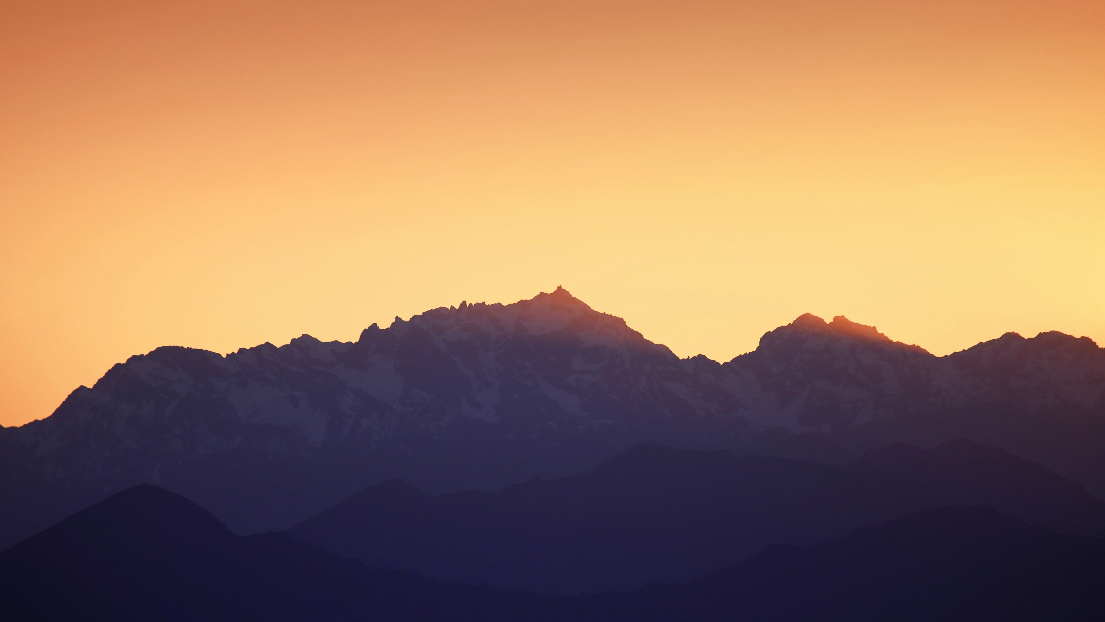 Mountains Silhouette During Sunset Wallpapers