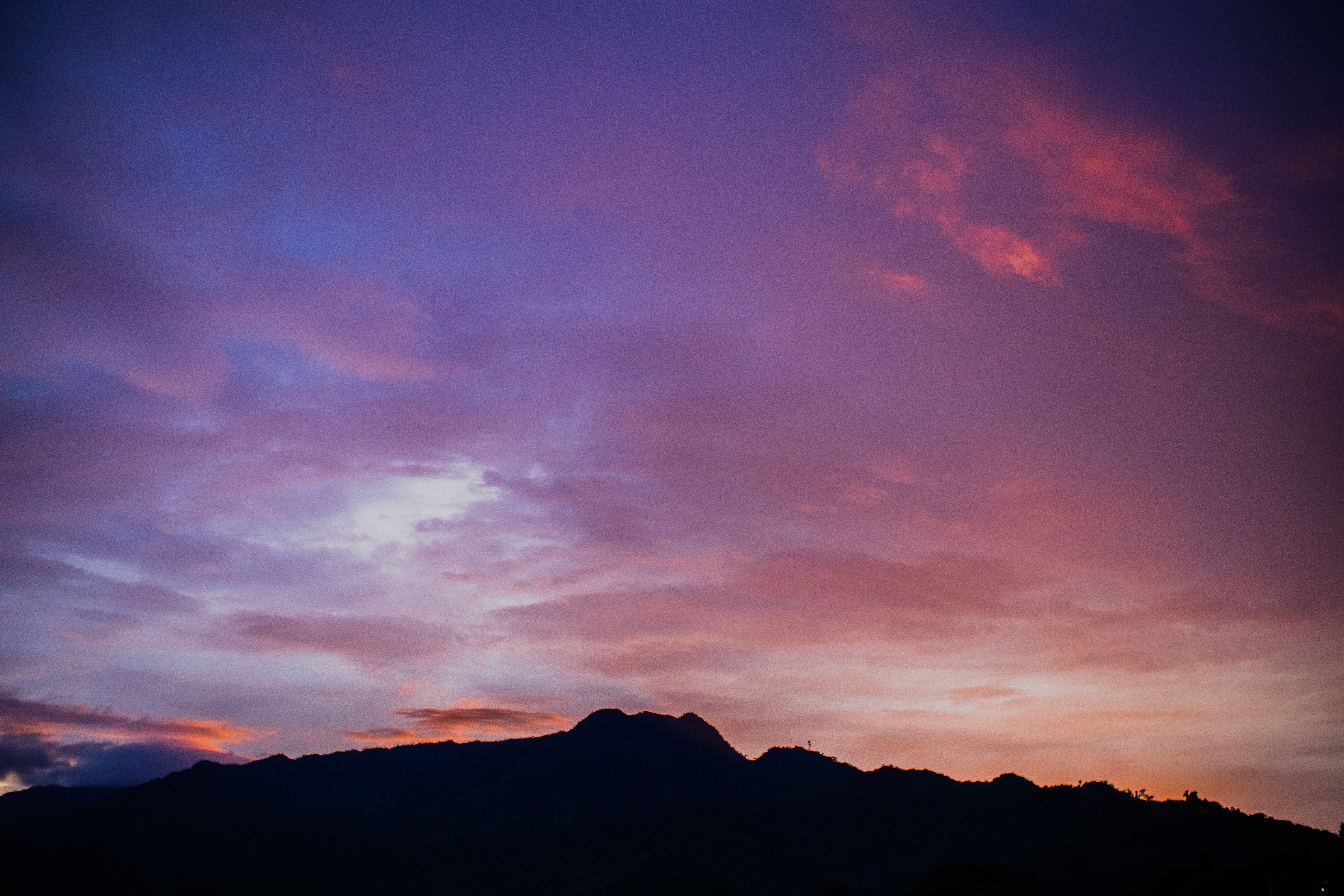 Mountains Silhouette During Sunset Wallpapers