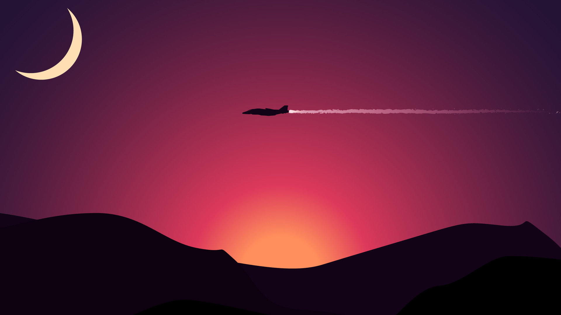 Mountains Silhouette During Sunset Wallpapers