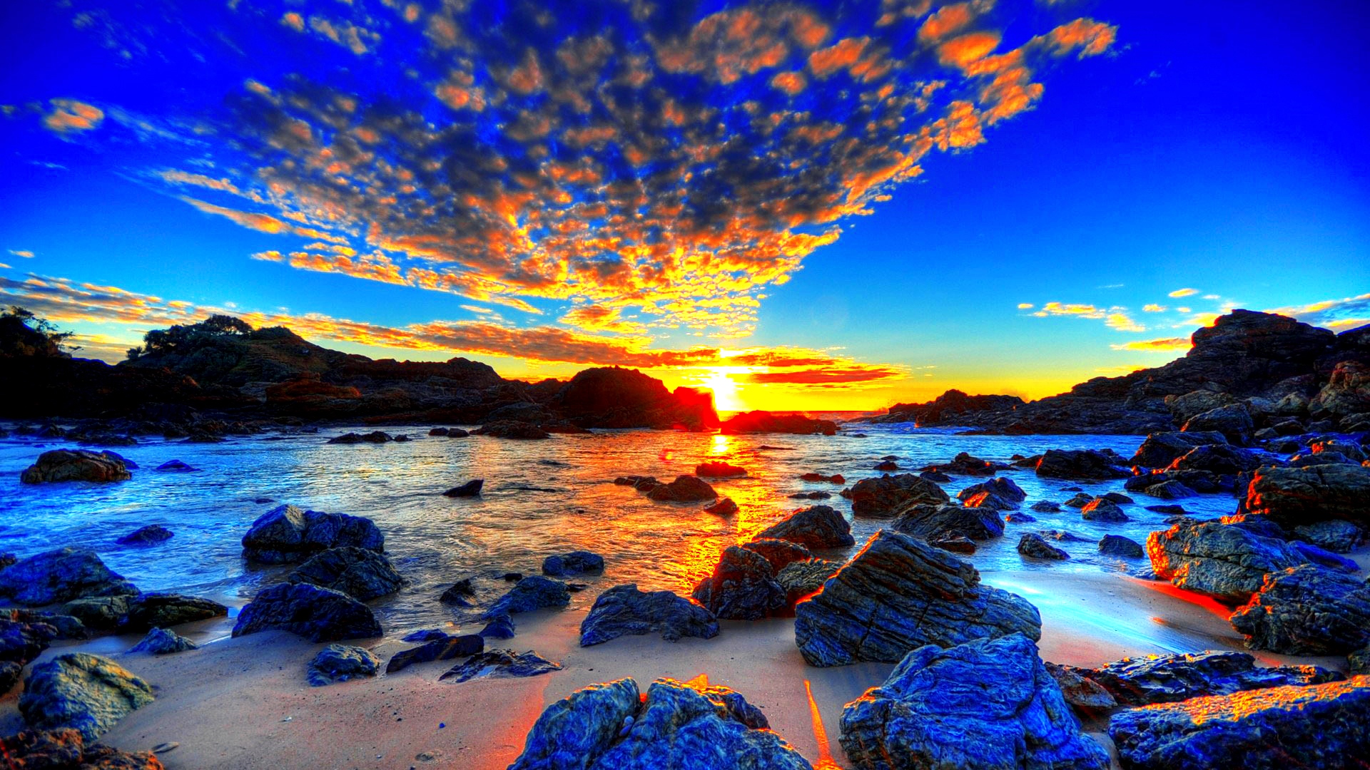 Nature Water Beach Rock Beautiful Sky Wallpapers