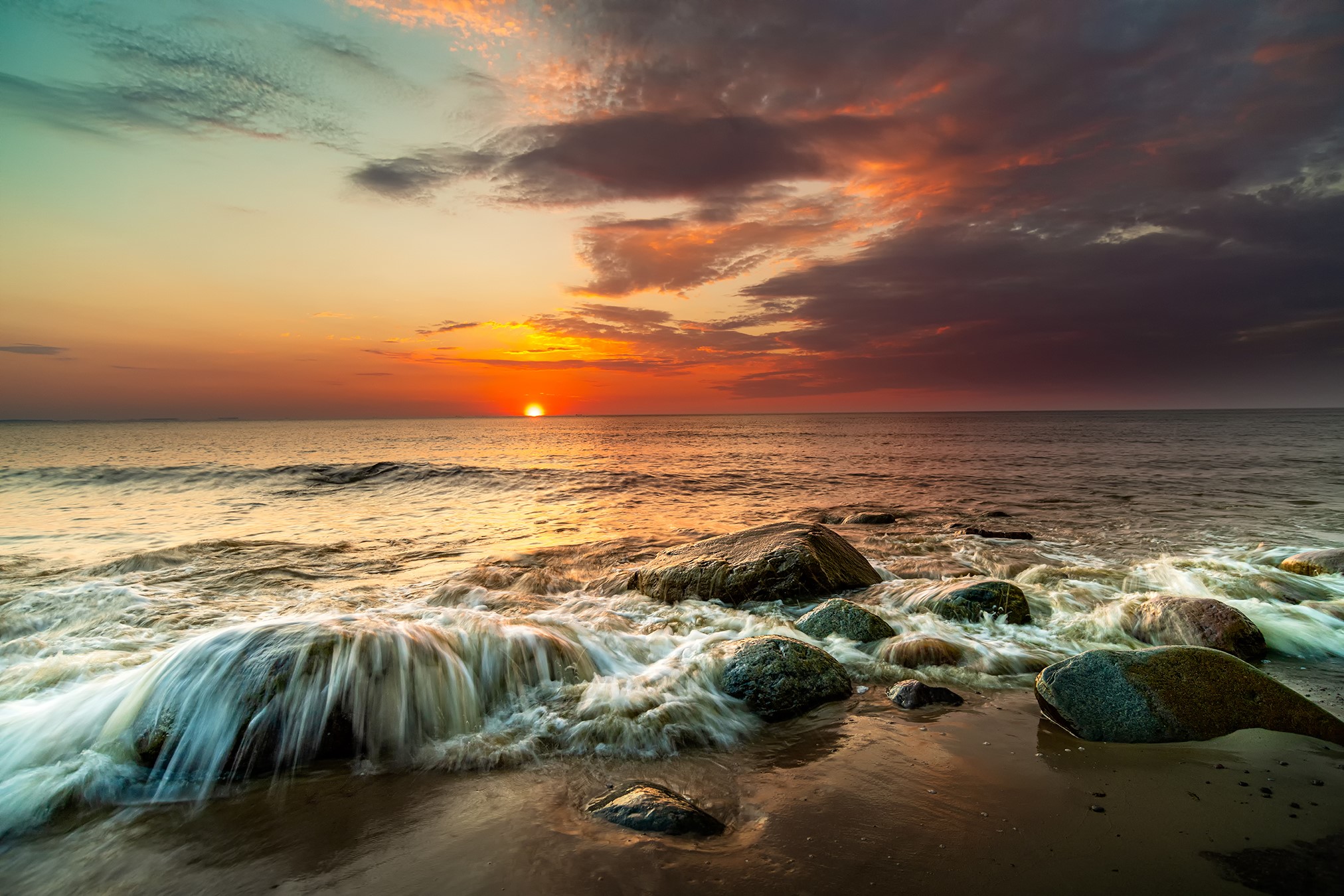 Nature Water Beach Rock Beautiful Sky Wallpapers