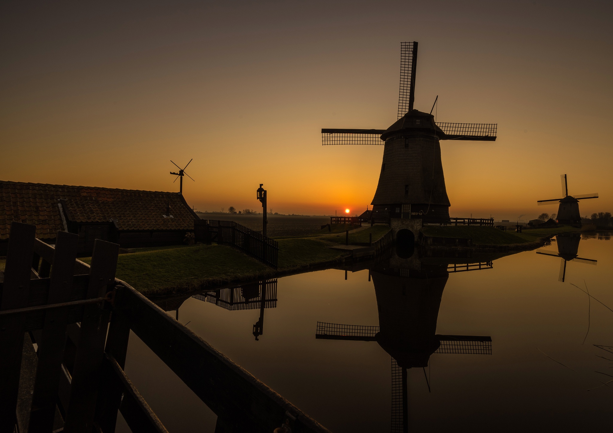 Night Windmill Buildings Wallpapers