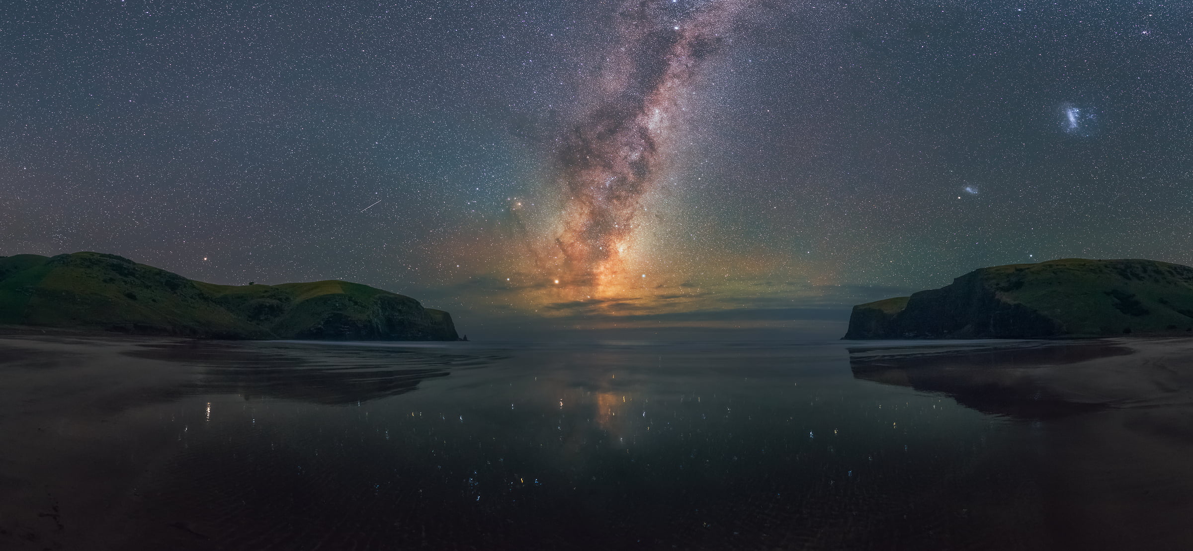 Ocean Pier Under Milky Way Sky Wallpapers