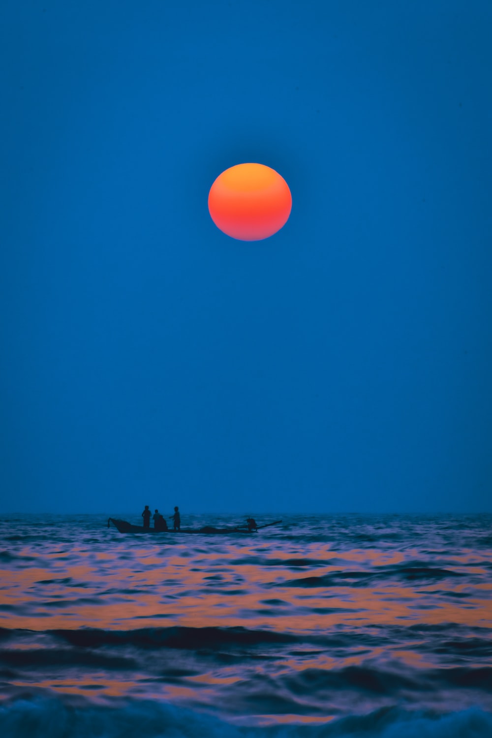 Orange Moon Near The Horizon Wallpapers