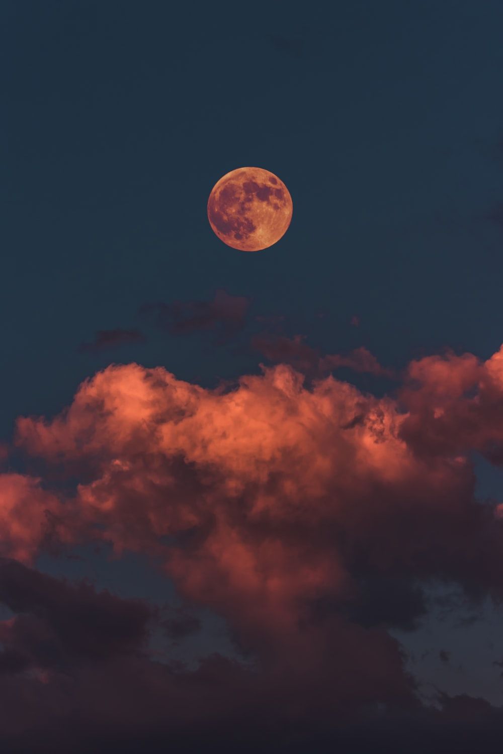 Orange Moon Near The Horizon Wallpapers