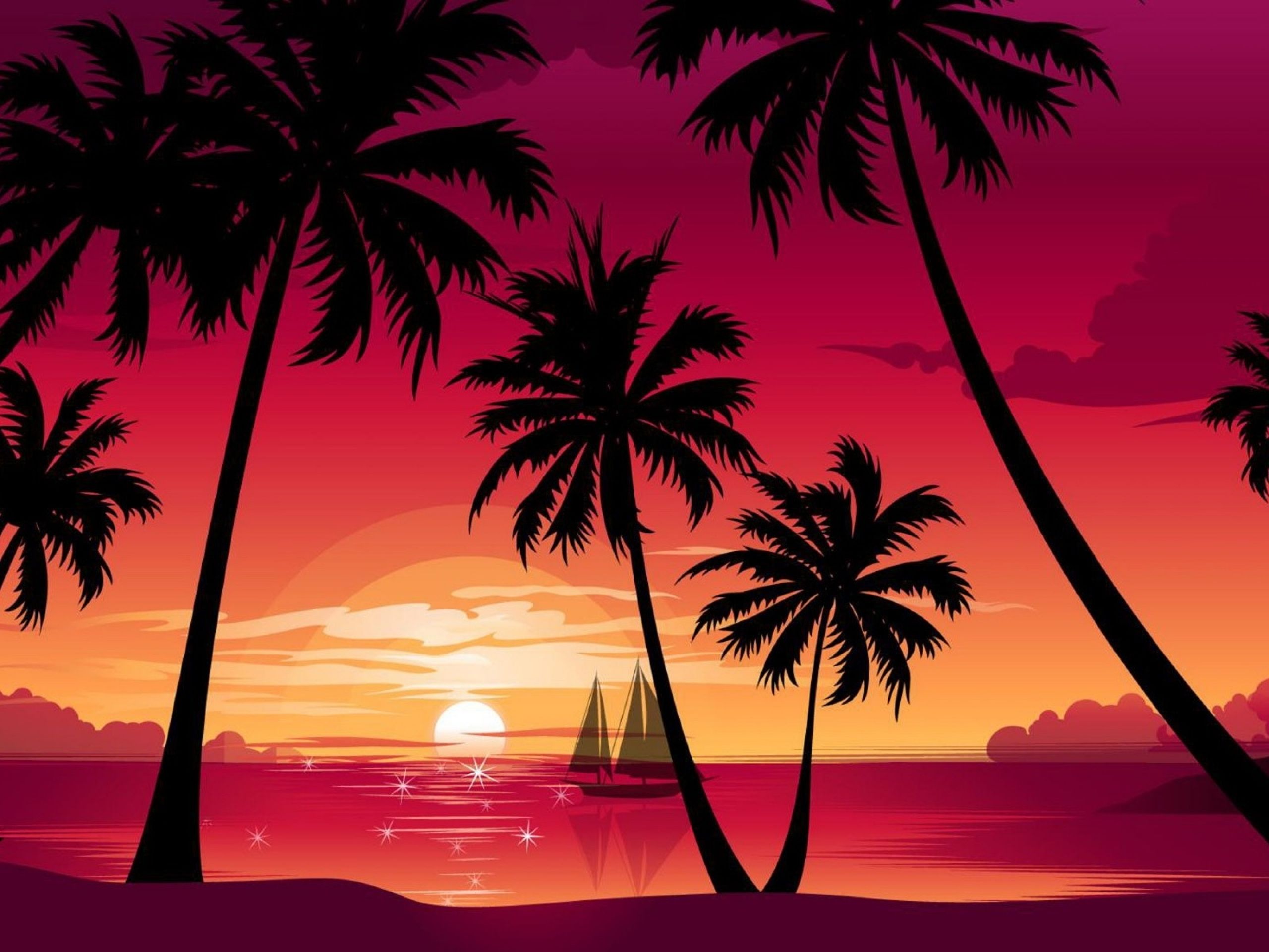 Palm Tree Beach Wallpapers