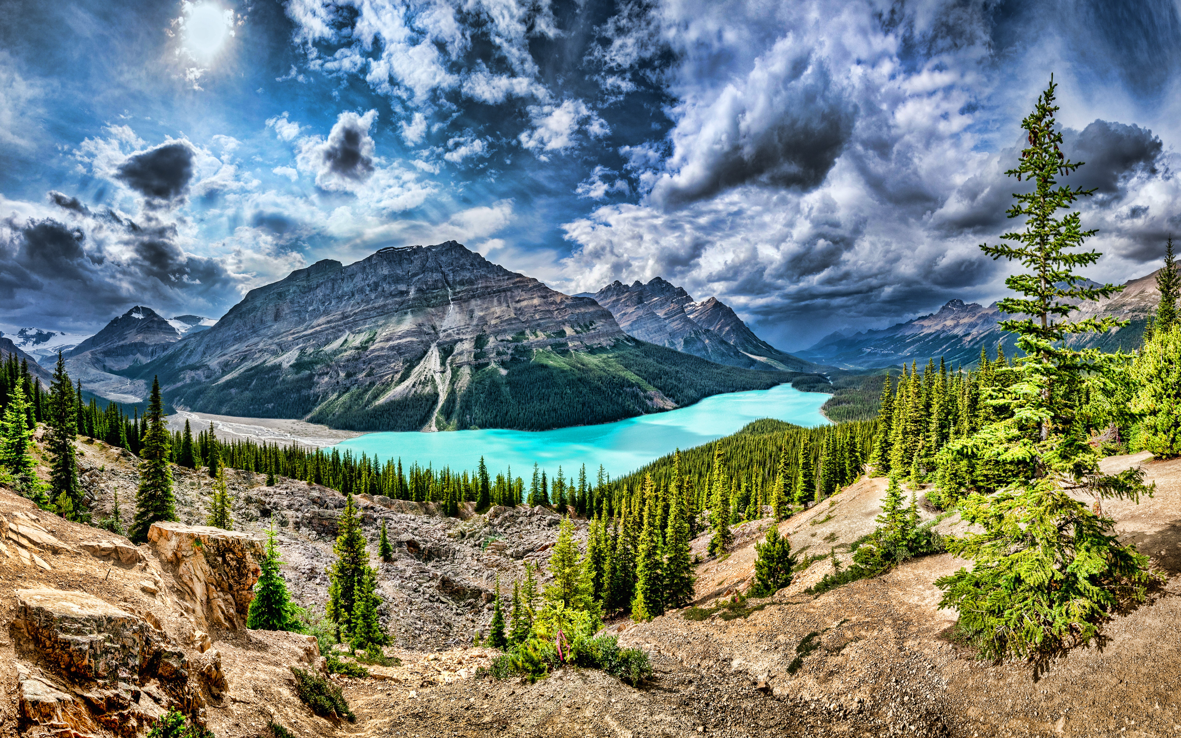 Peyto Lake Canada Mountains Wallpapers