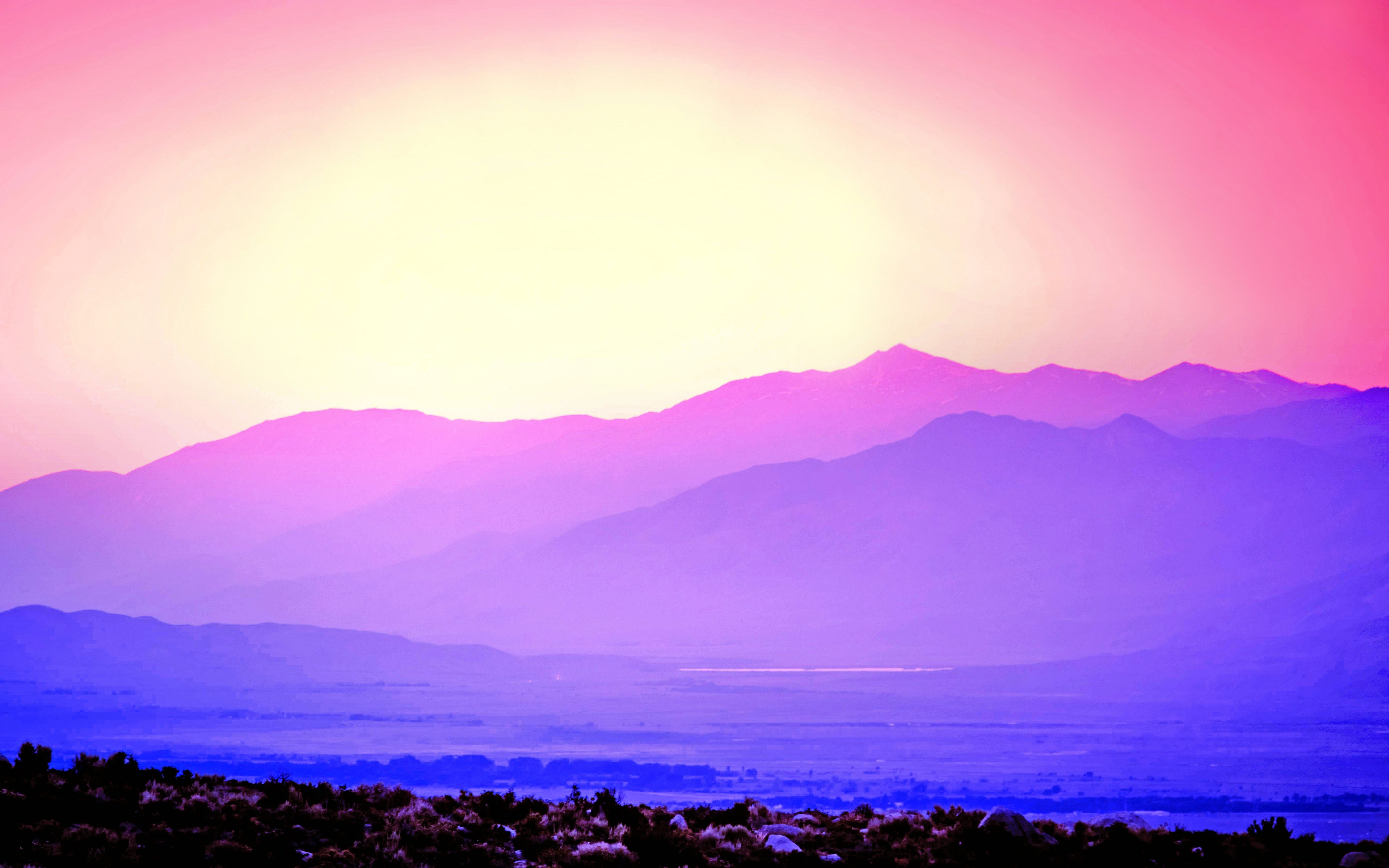 Purple Sky Clouds Mountains Wallpapers