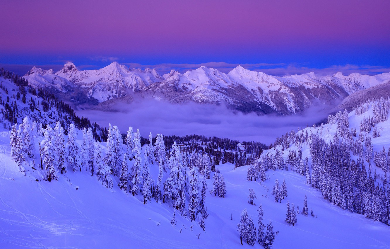 Purple Sky Clouds Mountains Wallpapers