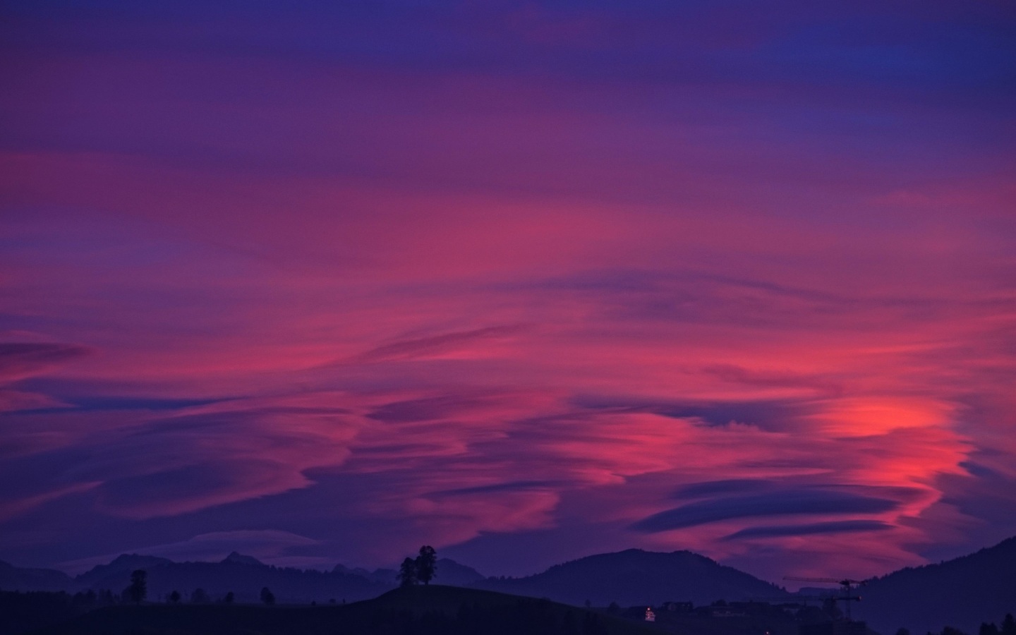 Purple Sky Clouds Mountains Wallpapers