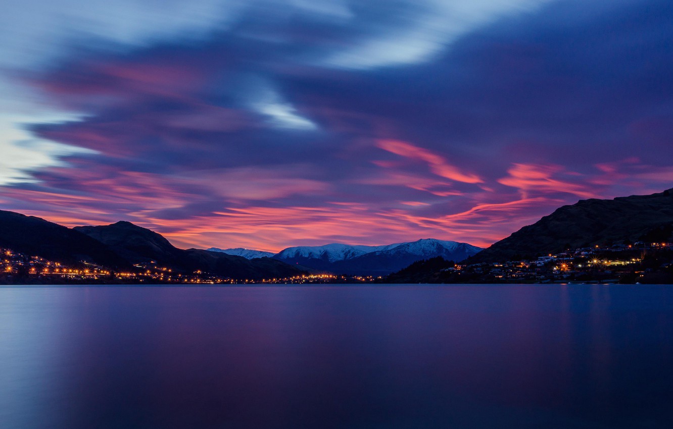 Purple Sky Clouds Mountains Wallpapers