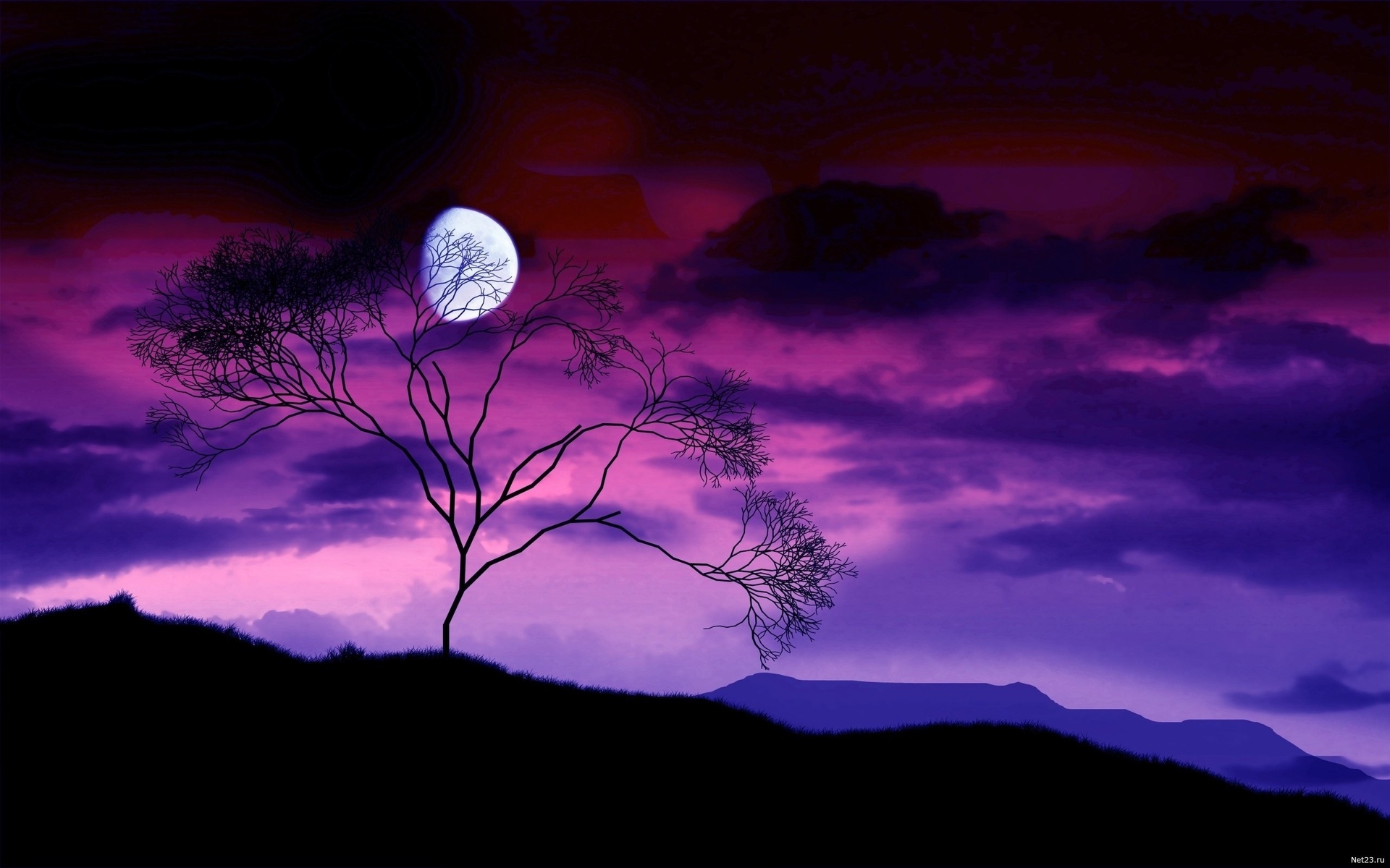 Purple Sky Clouds Mountains Wallpapers