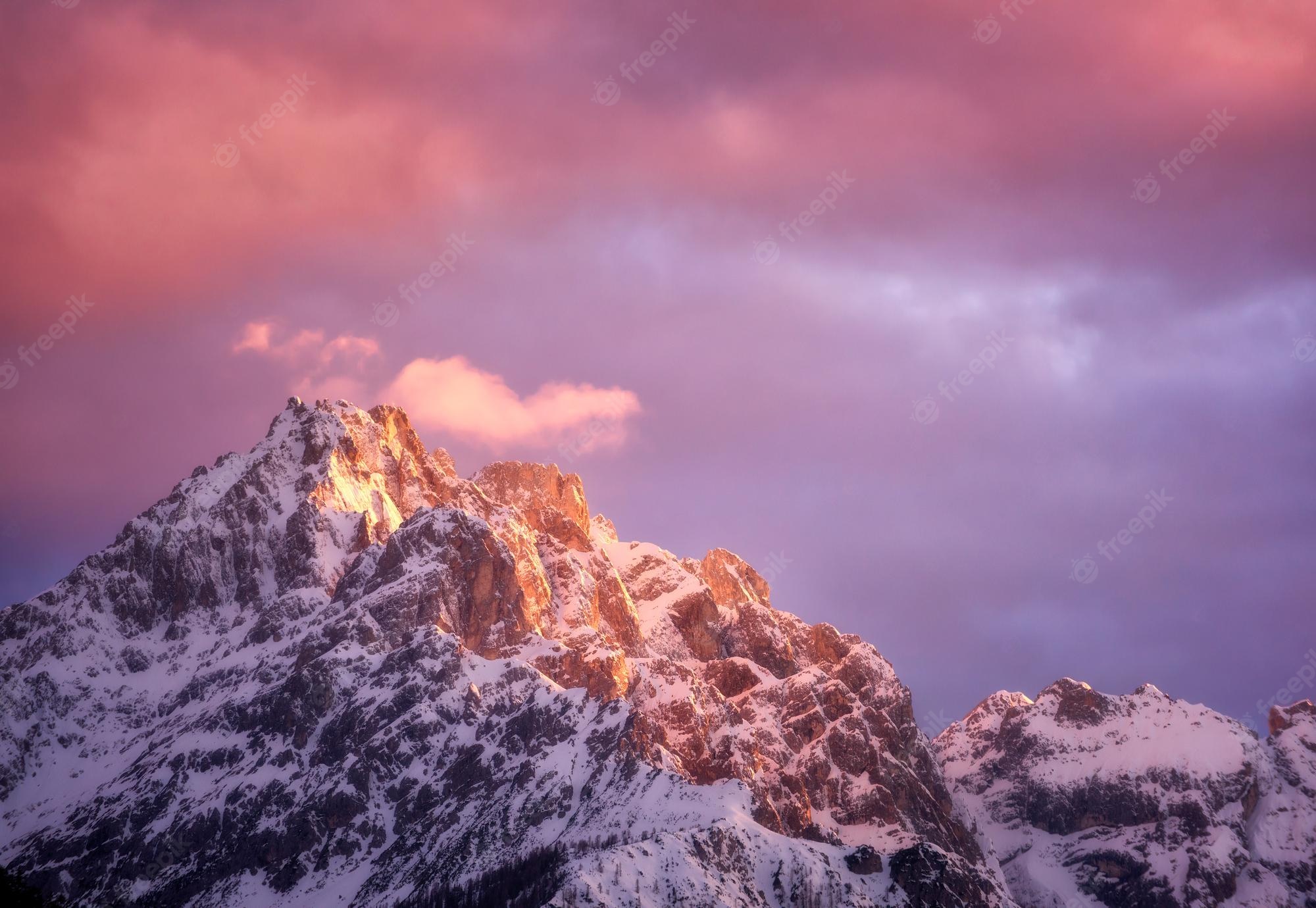 Purple Sky Clouds Mountains Wallpapers