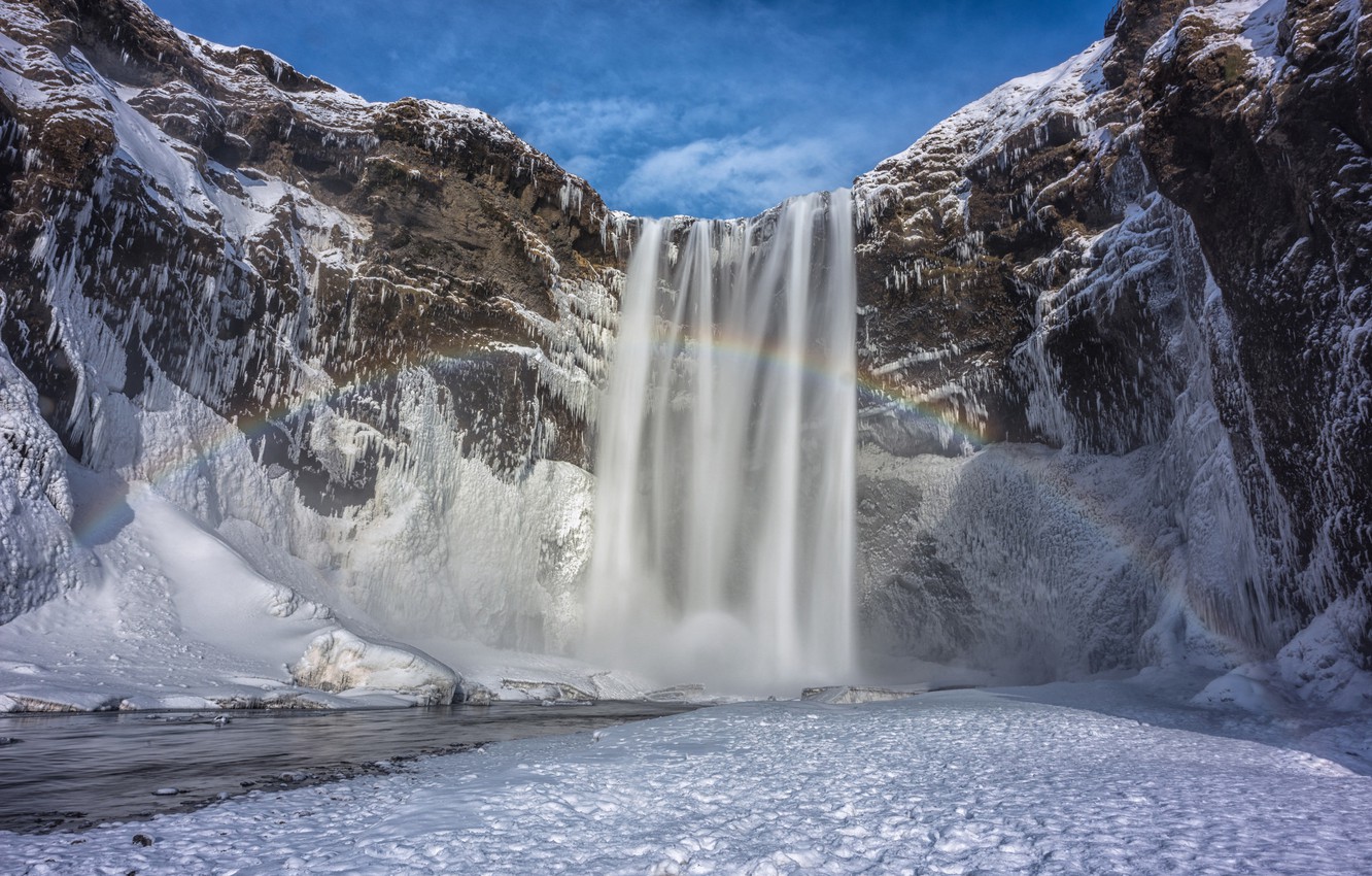 Rainbow Over Snowy Mountain Wallpapers