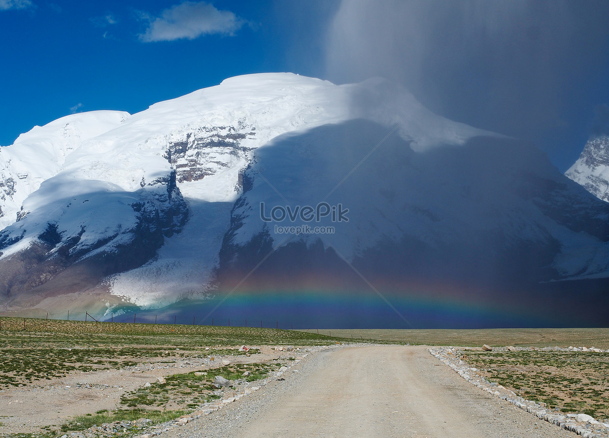 Rainbow Over Snowy Mountain Wallpapers