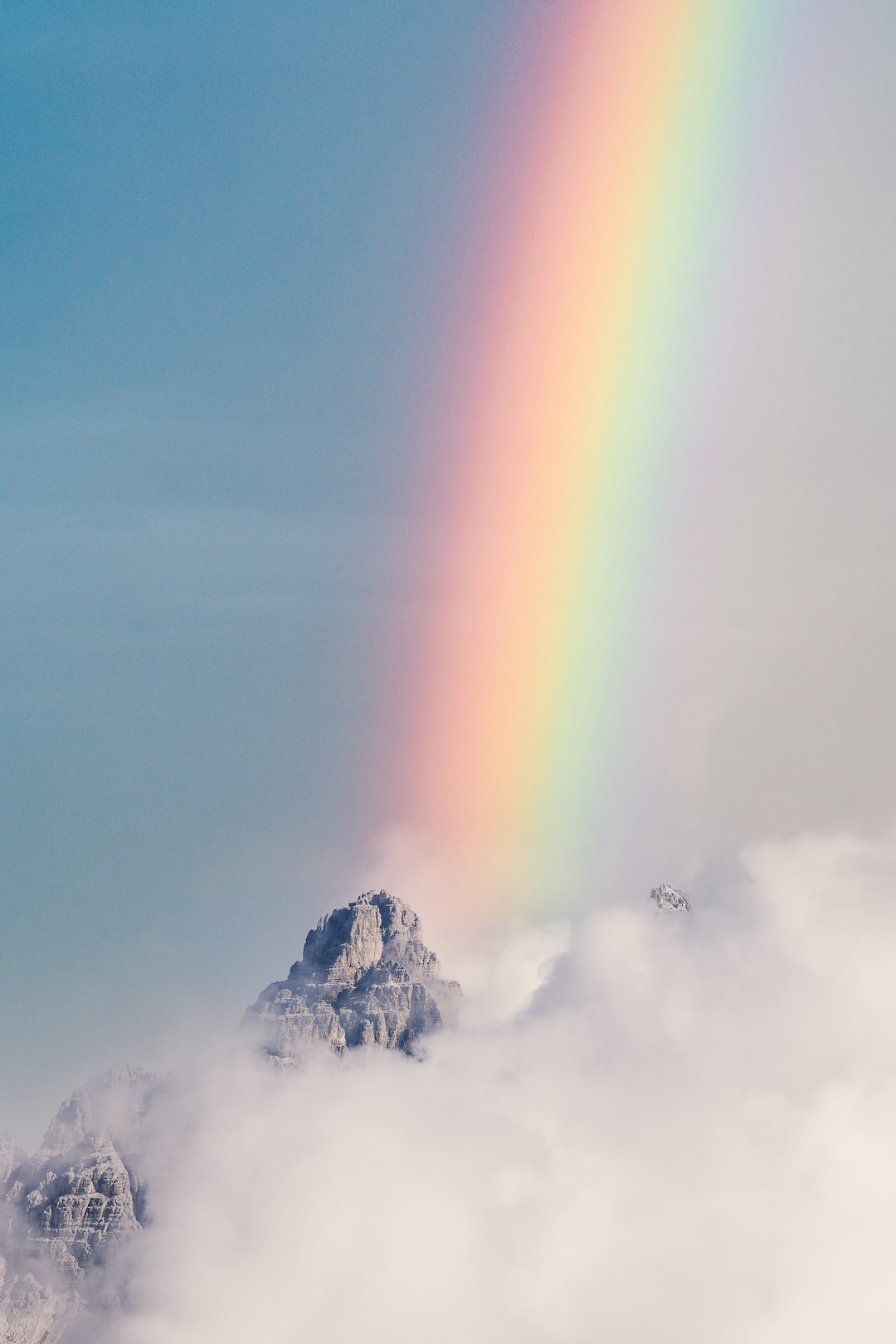 Rainbow Over Snowy Mountain Wallpapers