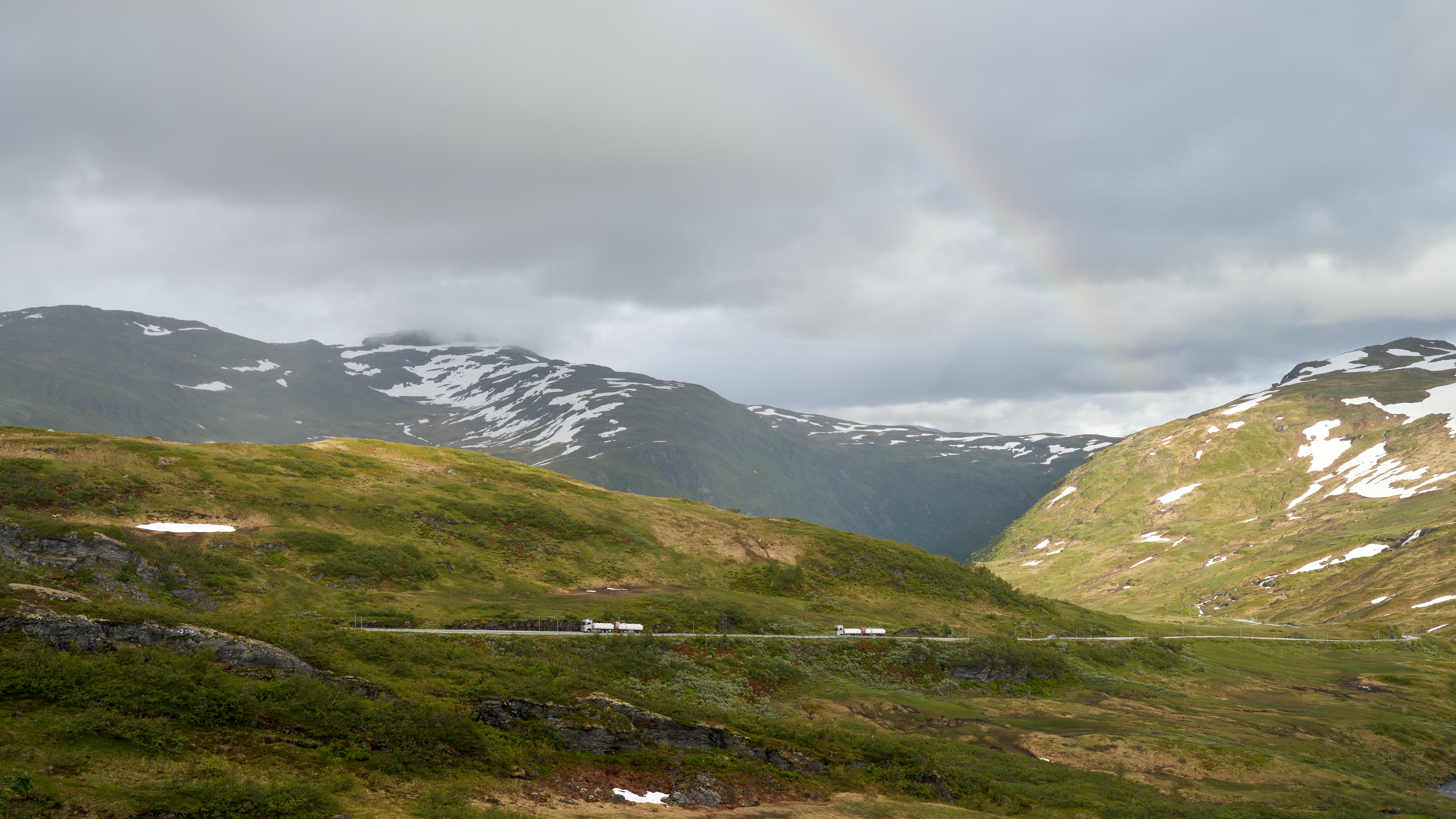 Rainbow Over Snowy Mountain Wallpapers