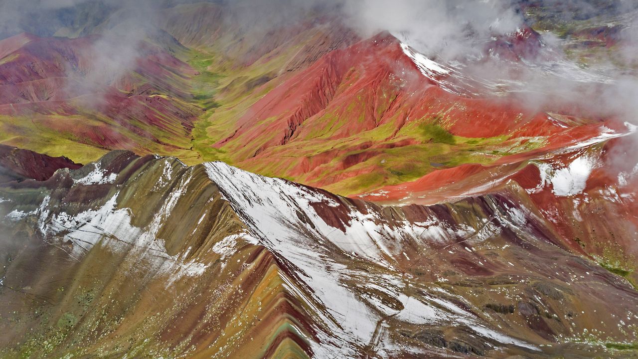 Rainbow Over Snowy Mountain Wallpapers