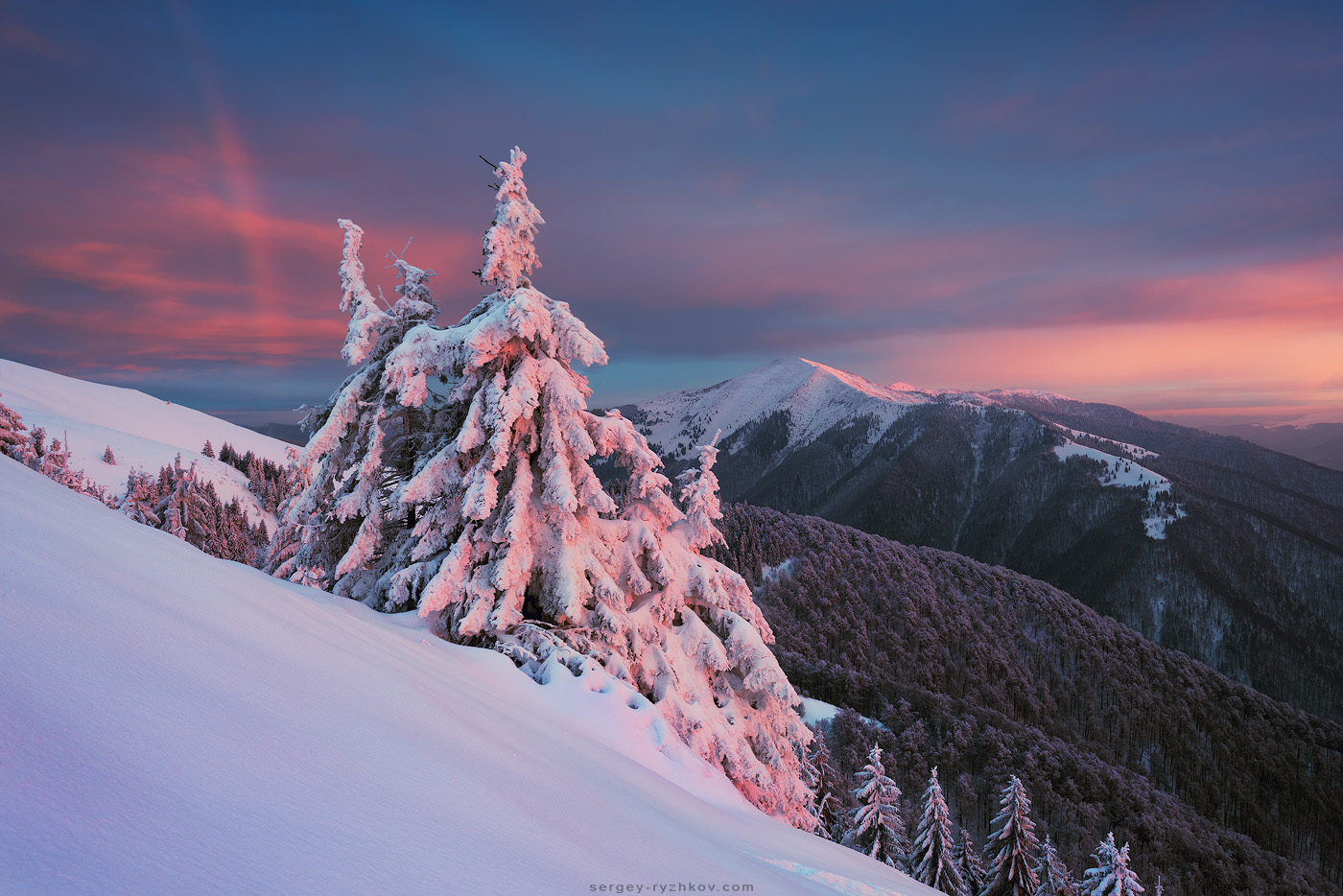 Rainbow Over Snowy Mountain Wallpapers