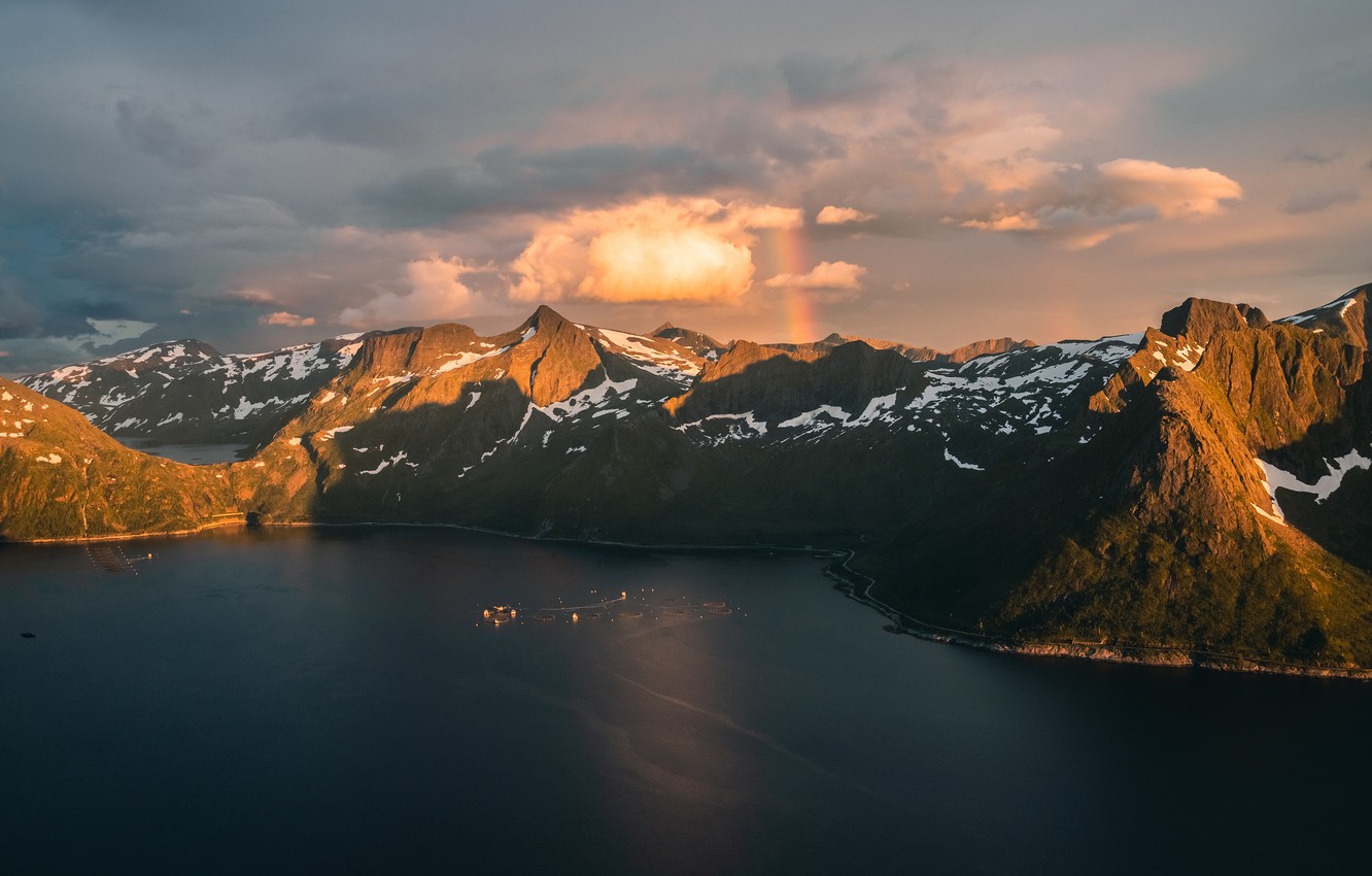 Rainbow Over Snowy Mountain Wallpapers