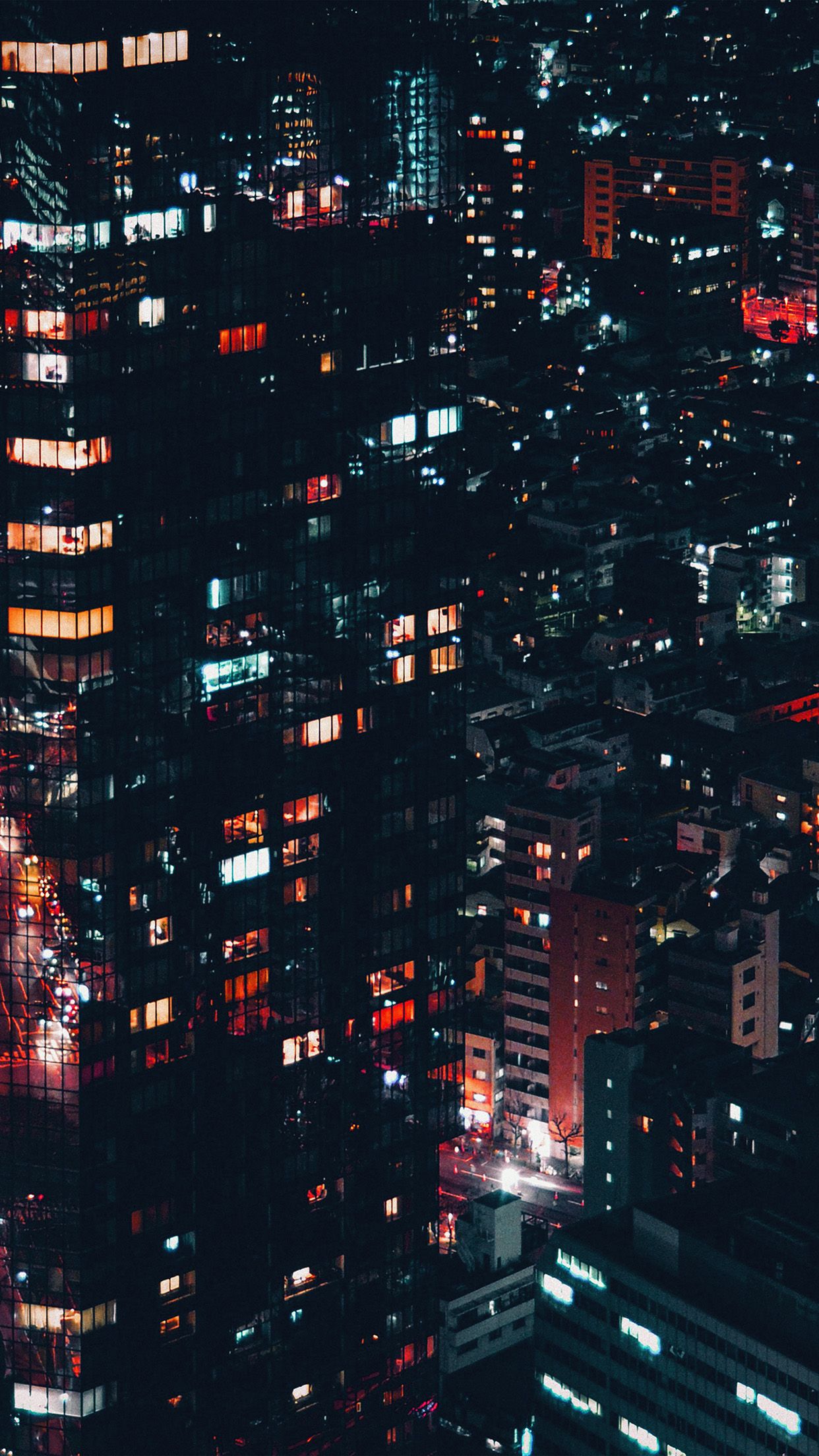 Red Night Panorama Buildings Lights And Red Sky Wallpapers