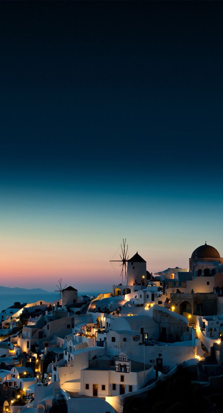 Santorini At Night Wallpapers