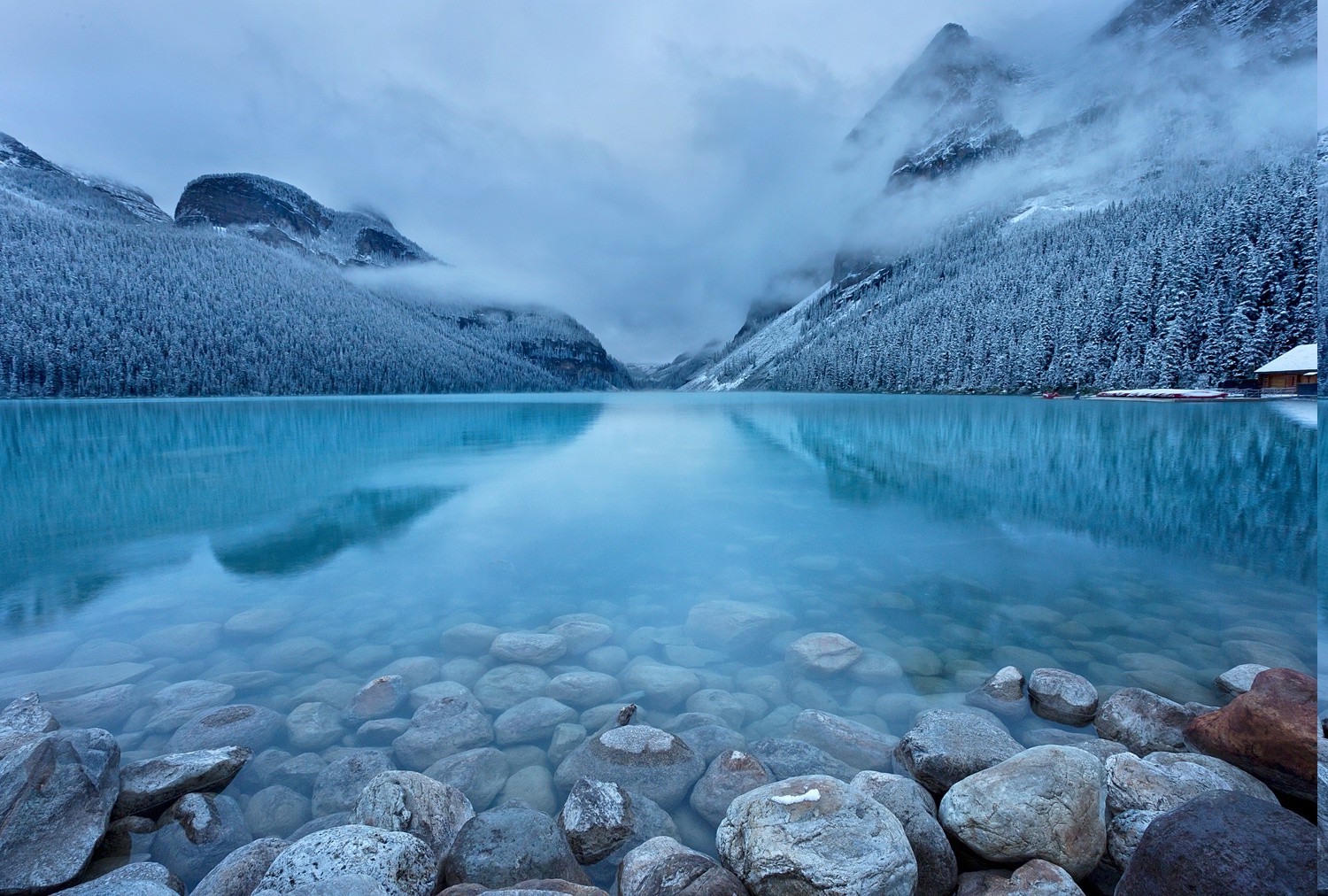 Snow Mountains Reflection On Lake Landscape Wallpapers