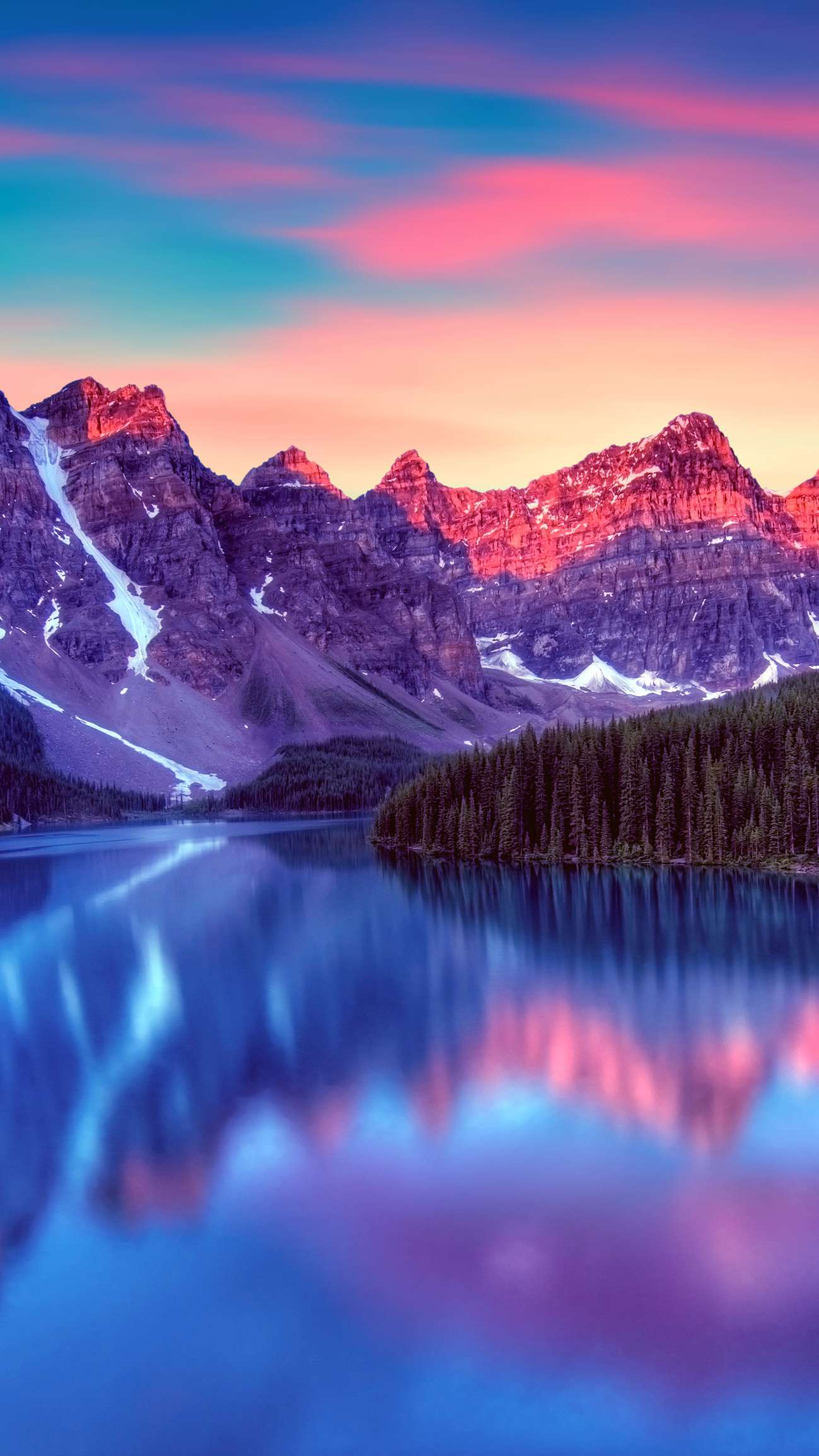 Snow Mountains Reflection On Lake Landscape Wallpapers